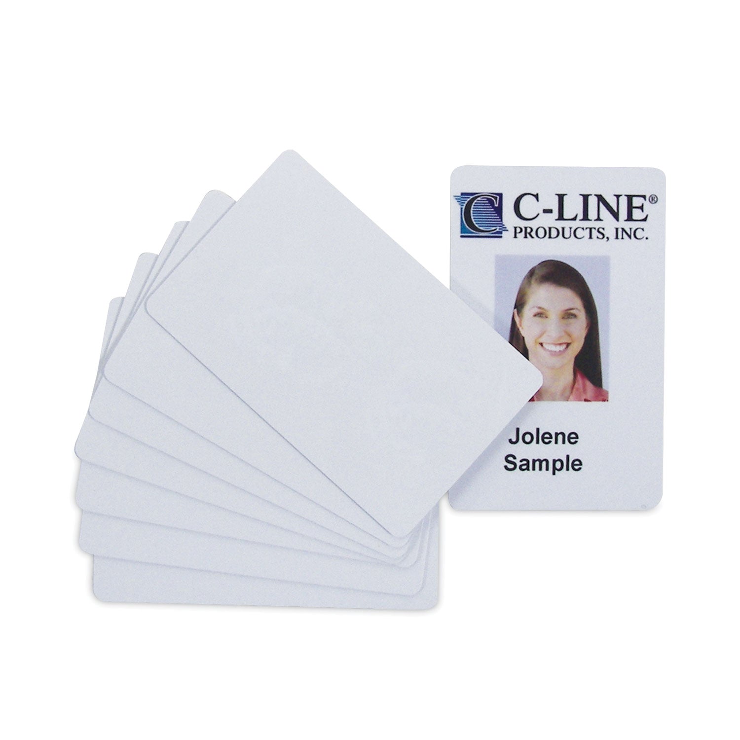C-Line PVC ID Badge Card | White 100/Pack