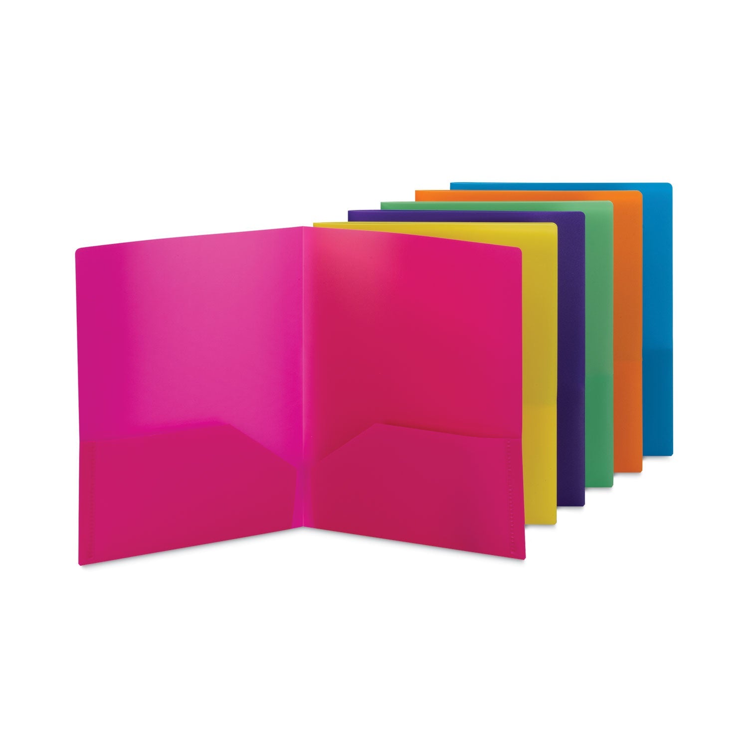 Poly Two-Pocket Folders | Assorted | 6/Pack