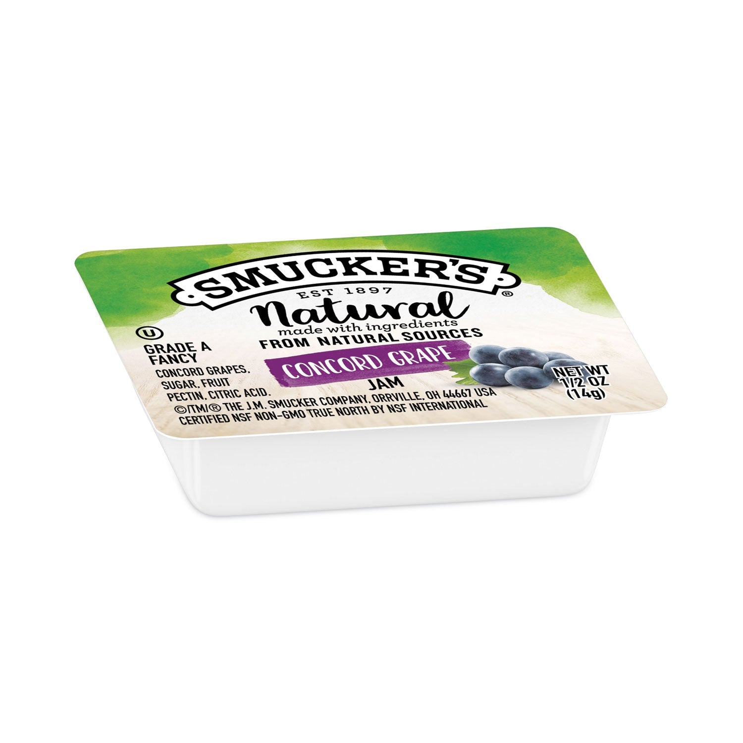 Smucker's® Smuckers 1/2 Ounce Natural Jam, 0.5 oz Container, Concord Grape, 200/Carton