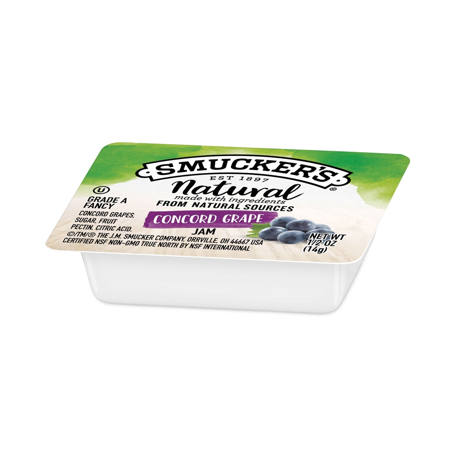 Smucker's® Smuckers 1/2 Ounce Natural Jam, 0.5 oz Container, Concord Grape, 200/Carton
