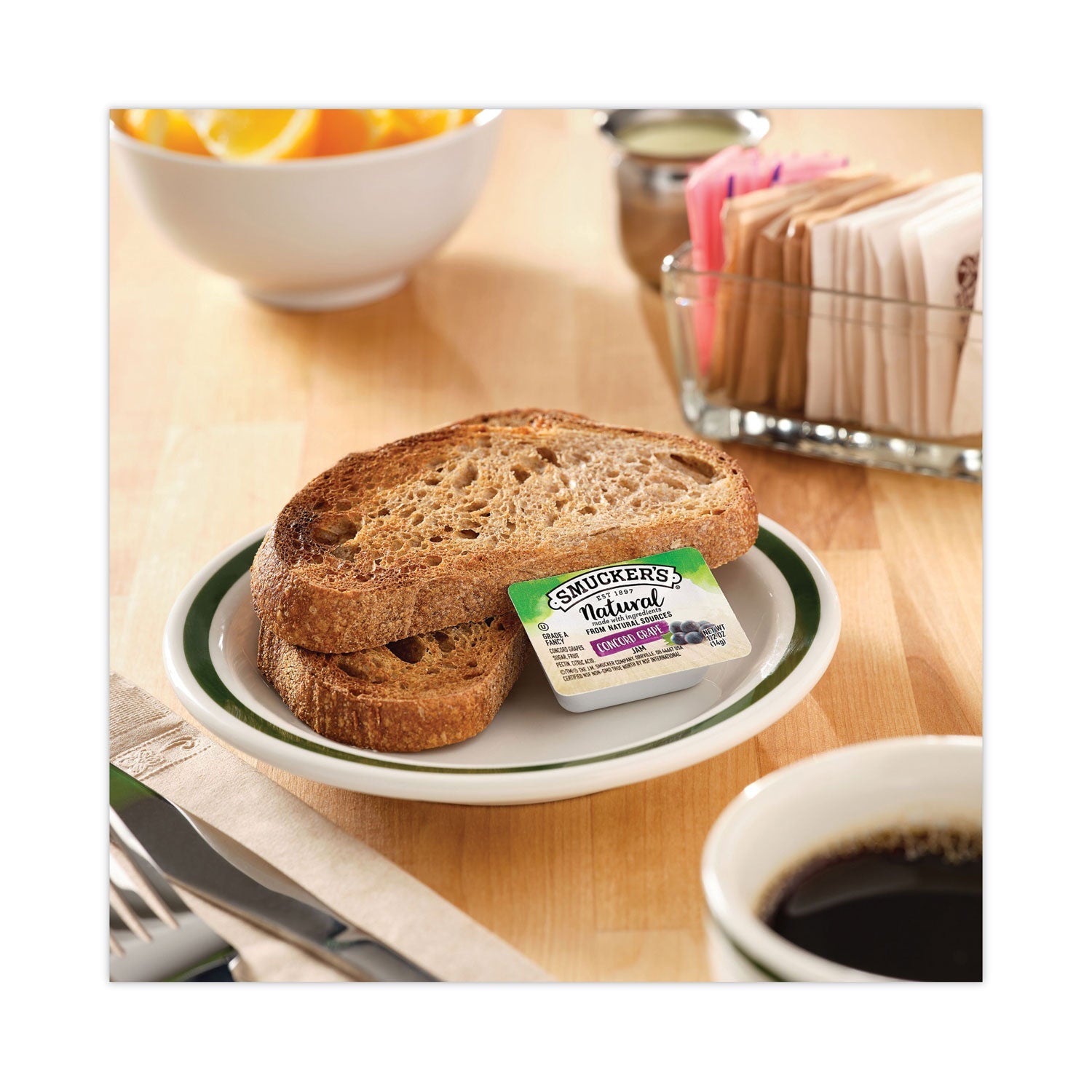 Smucker's® Smuckers 1/2 Ounce Natural Jam, 0.5 oz Container, Concord Grape, 200/Carton