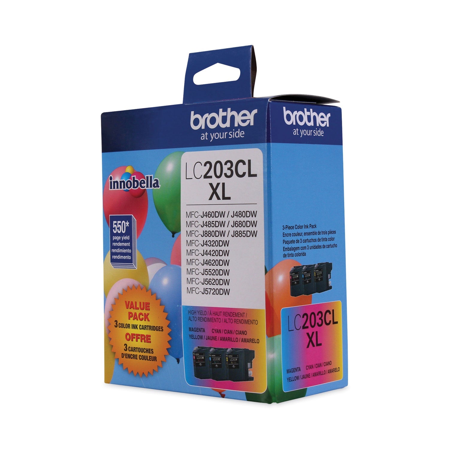 Brother Lc2033pks Innobella High-Yield Ink, 550 Page-Yield, Cyan/magenta/yellow