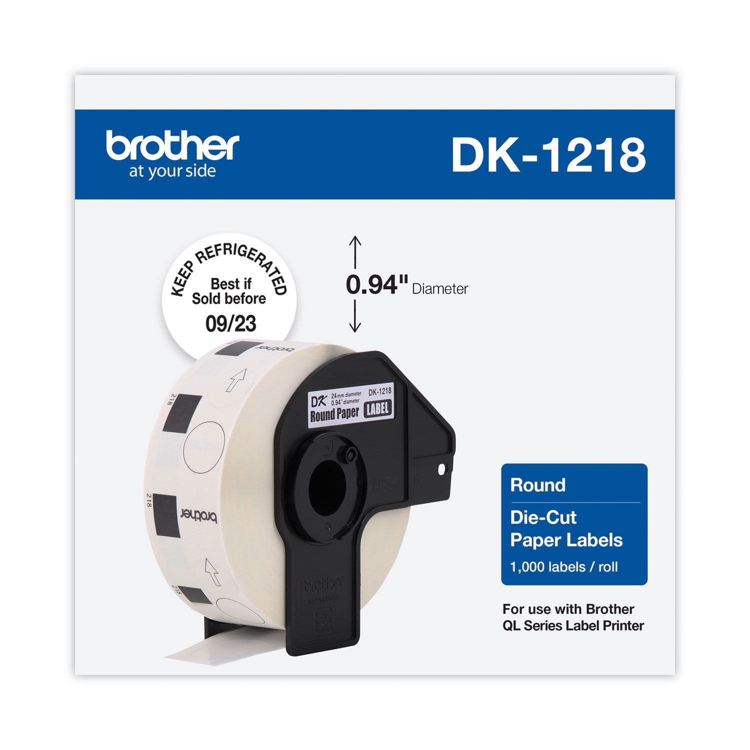 Die-Cut Round Paper Labels | 0.94" | 1000/Roll