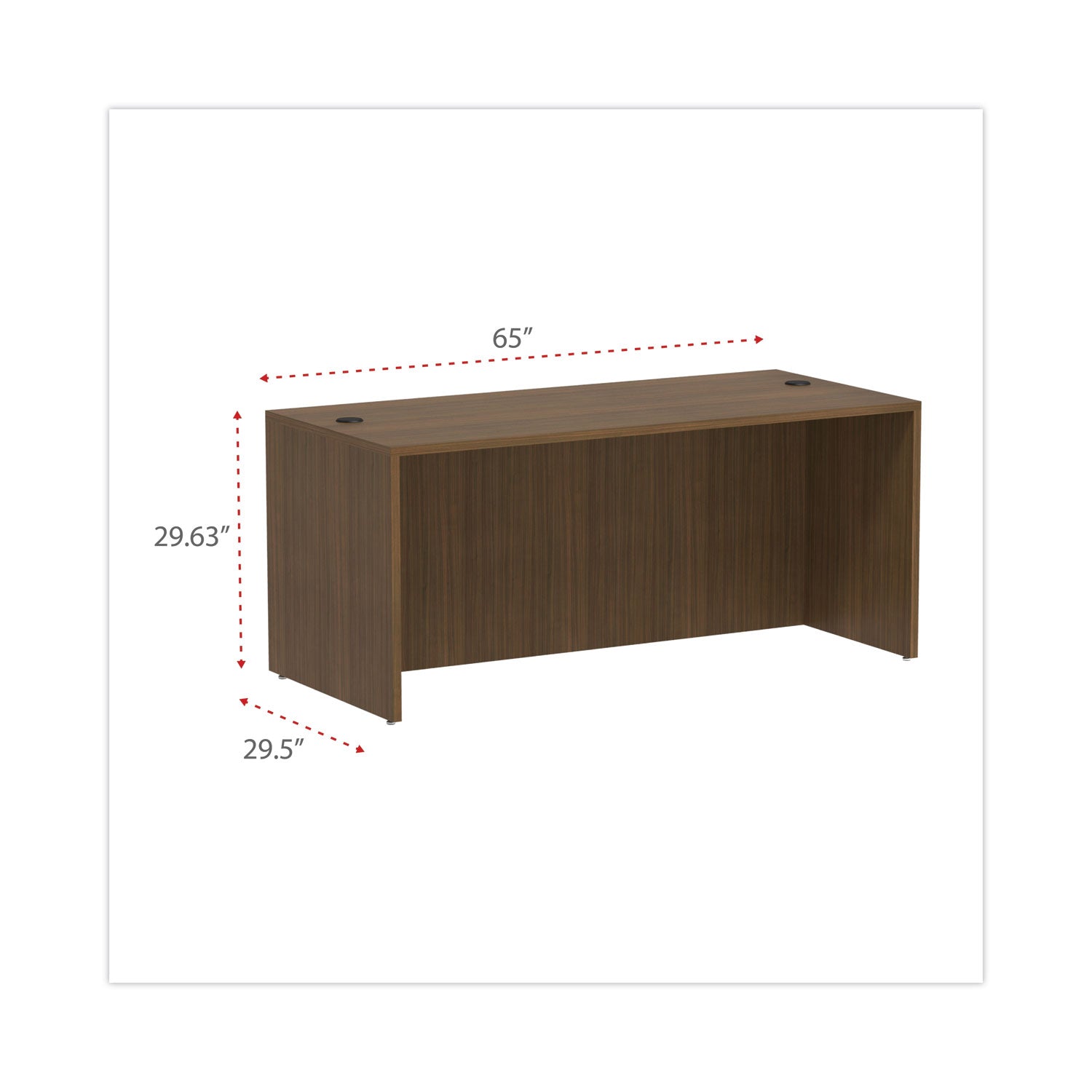 Alera® Alera Valencia Series Straight Front Desk Shell, 65" X 29.5" X 29.63", Modern Walnut