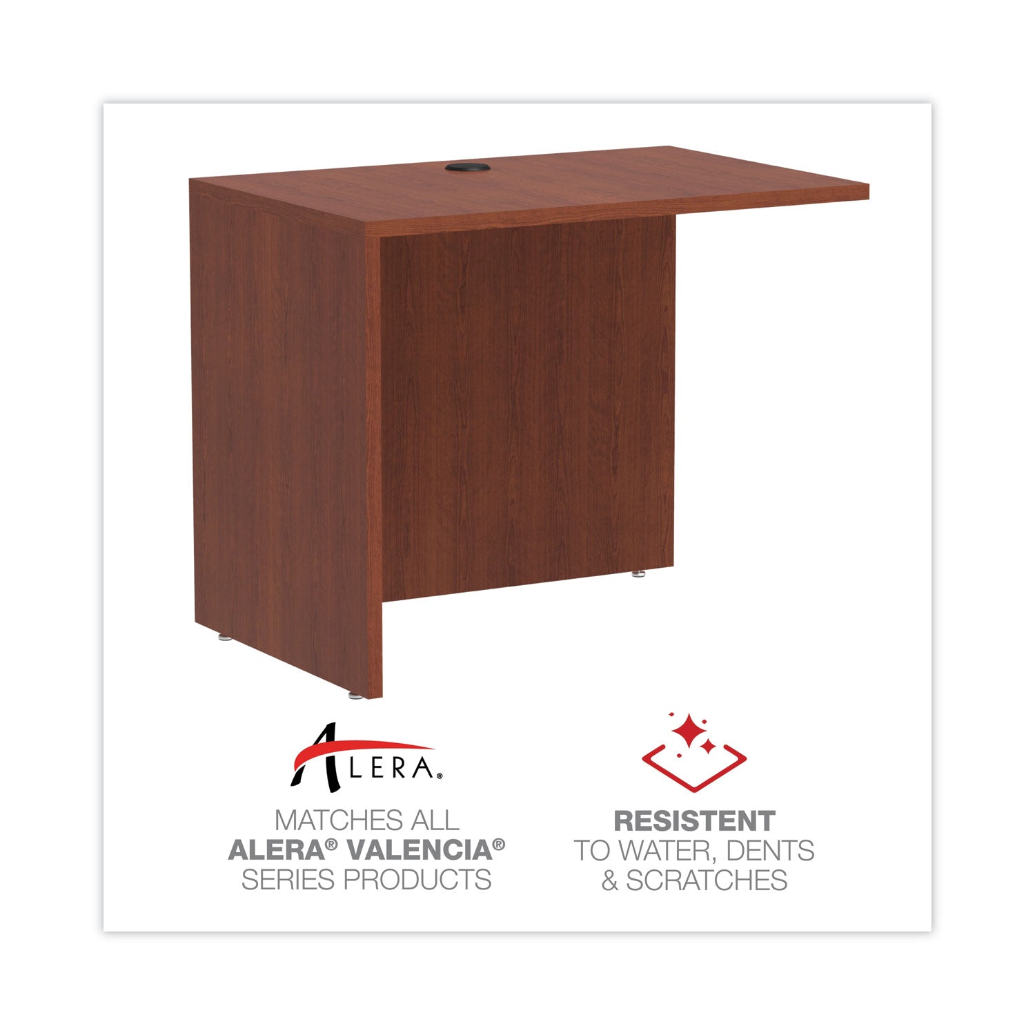 Alera® Alera Valencia Series Reversible Return/Bridge Shell, 35w x 23.63d x 29.5h, Medium Cherry