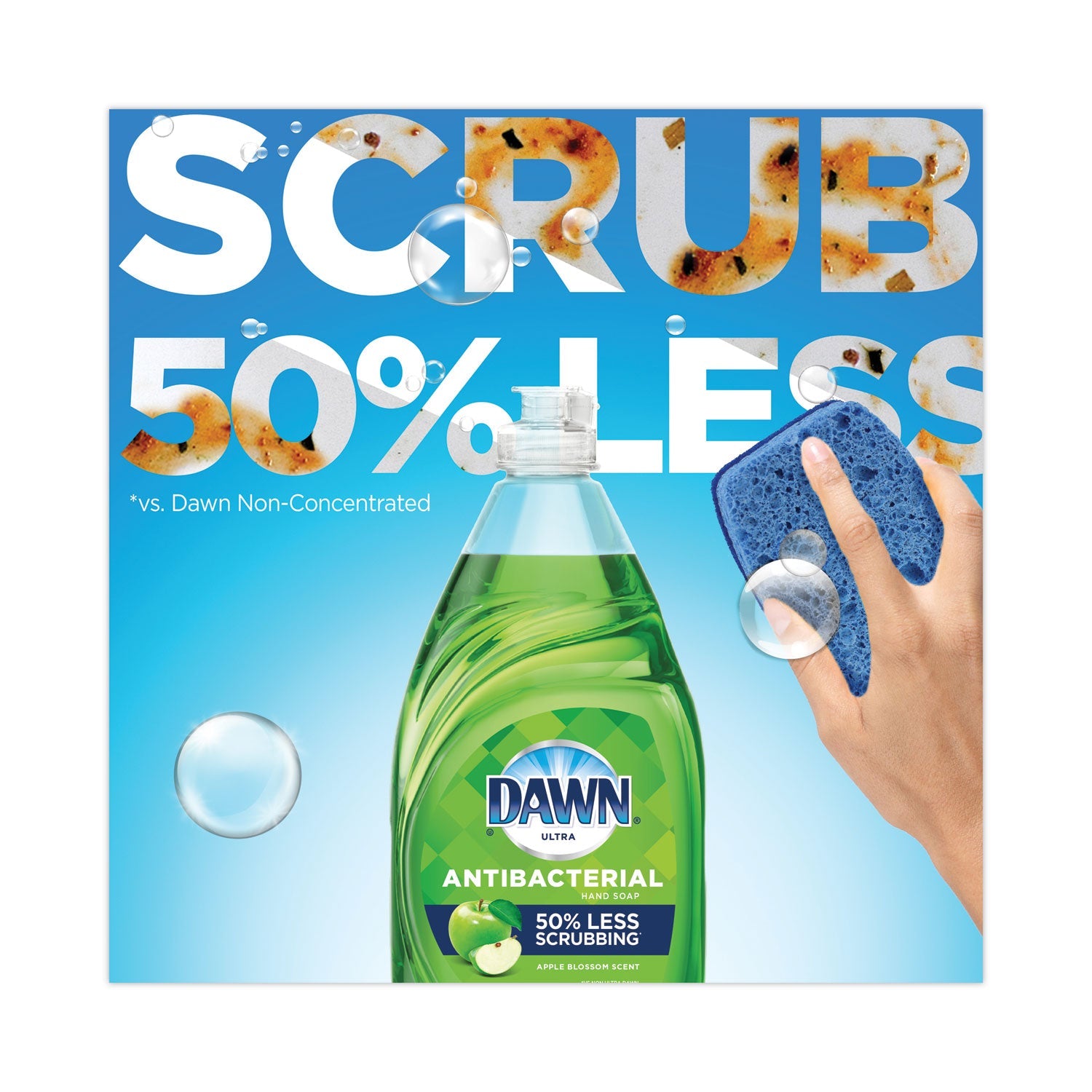 Dawn® Ultra Antibacterial Dishwashing Liquid, Apple Blossom Scent, 38 oz Bottle