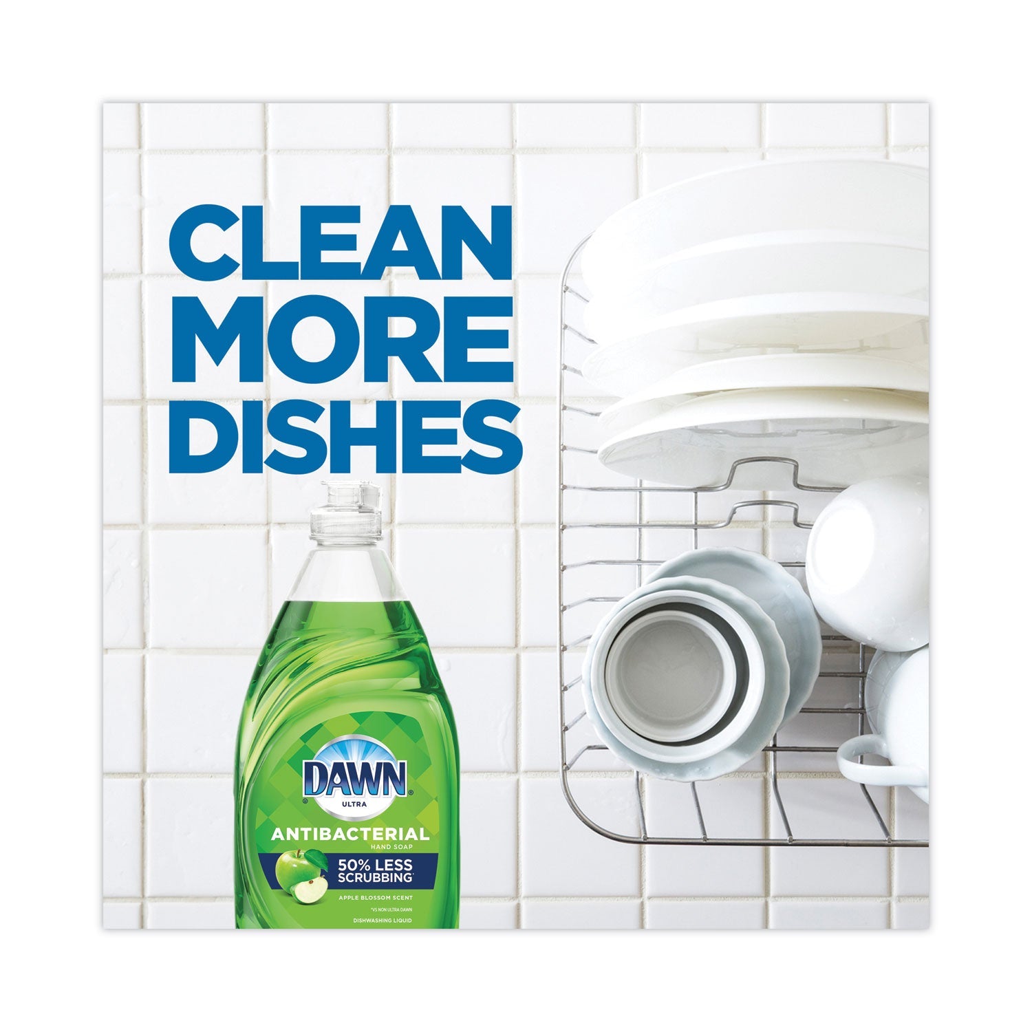 Dawn® Ultra Antibacterial Dishwashing Liquid, Apple Blossom Scent, 38 oz Bottle