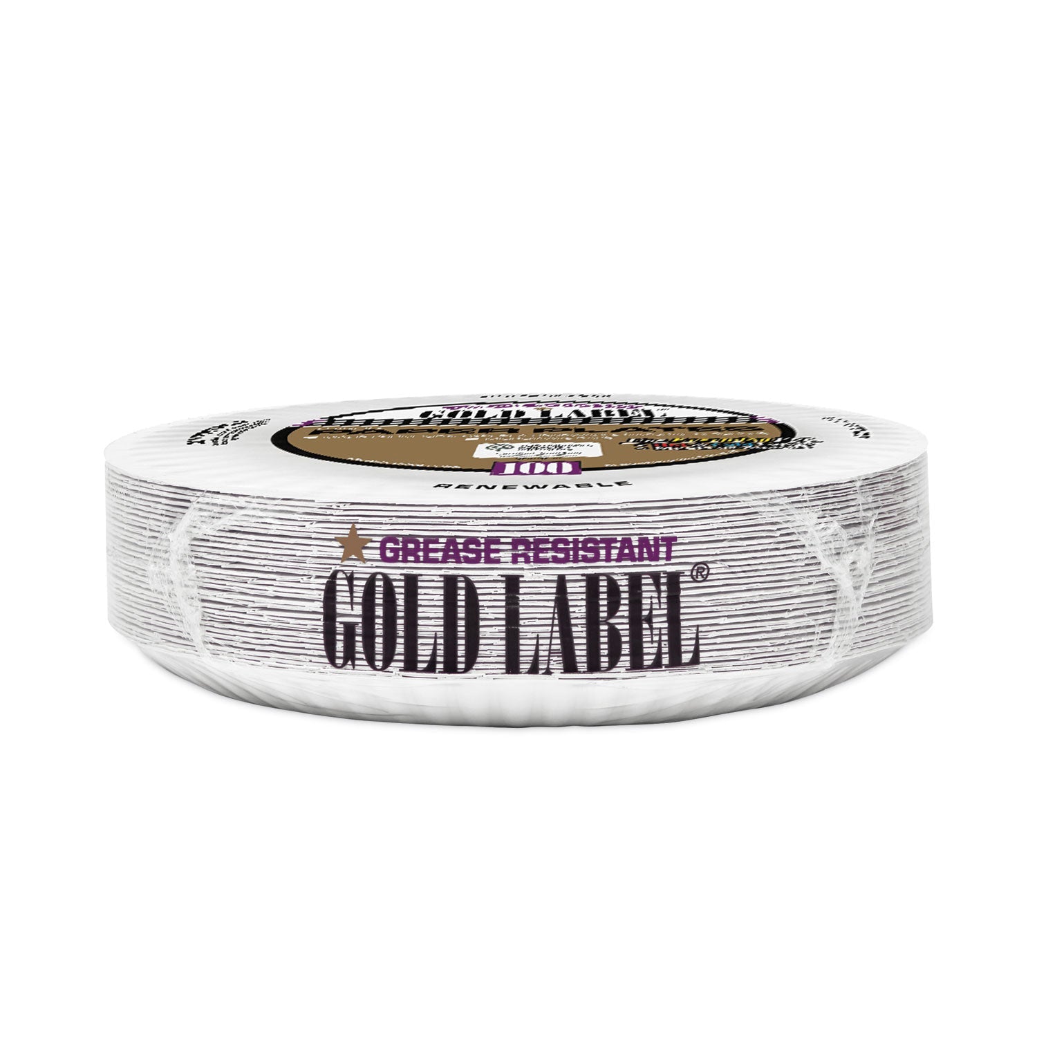 AJM Packaging Corporation Coated Paper Plates, 9" Dia, White, 100/pack, 12 Packs/carton