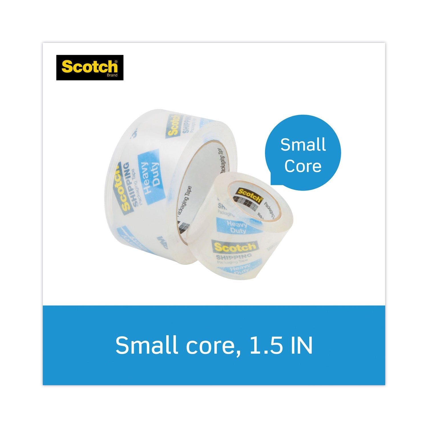 Scotch® 3850 Heavy-Duty Packaging Tape With Dispenser, 1.5" Core, 1.88" X 66.66 Ft, Clear