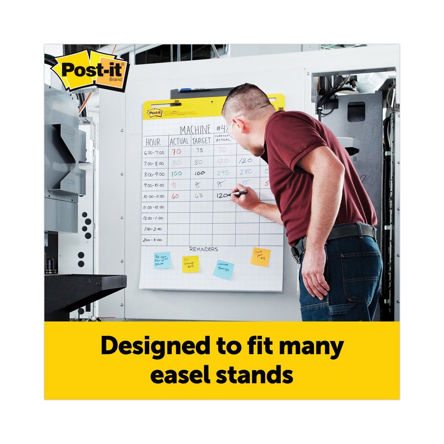 Post-it® Easel Pads Super Sticky Vertical-Orientation Self-Stick Easel Pads, Quadrille Rule (1 sq/in), 25 x 30, White, 30 Sheets, 2/Carton