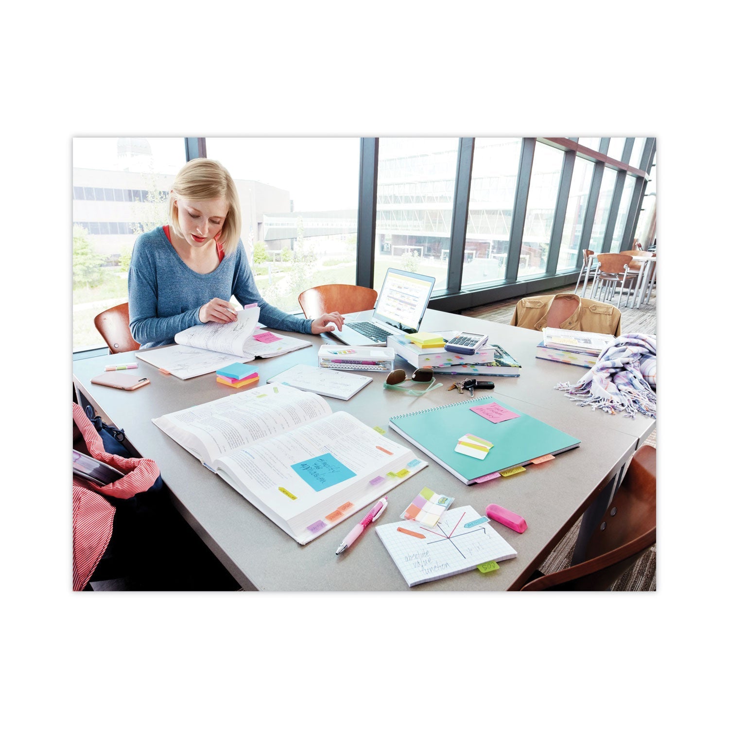 Post-it® Flags Standard Page Flags in Dispenser, Blue, 50 Flags/Dispenser, 2 Dispensers/Pack