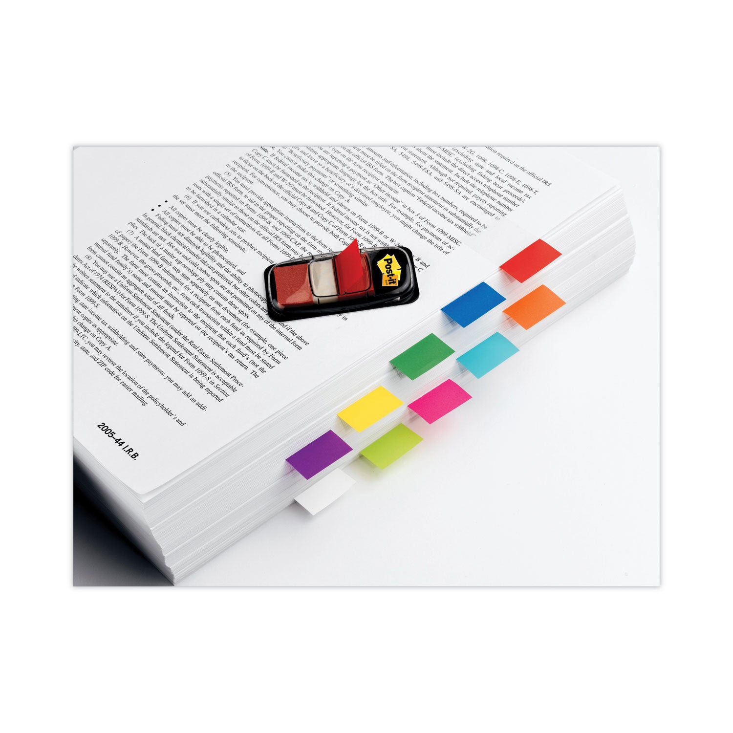 Post-it® Flags Marking Page Flags In Dispensers, Red, 50 Flags/dispenser, 12 Dispensers/pack