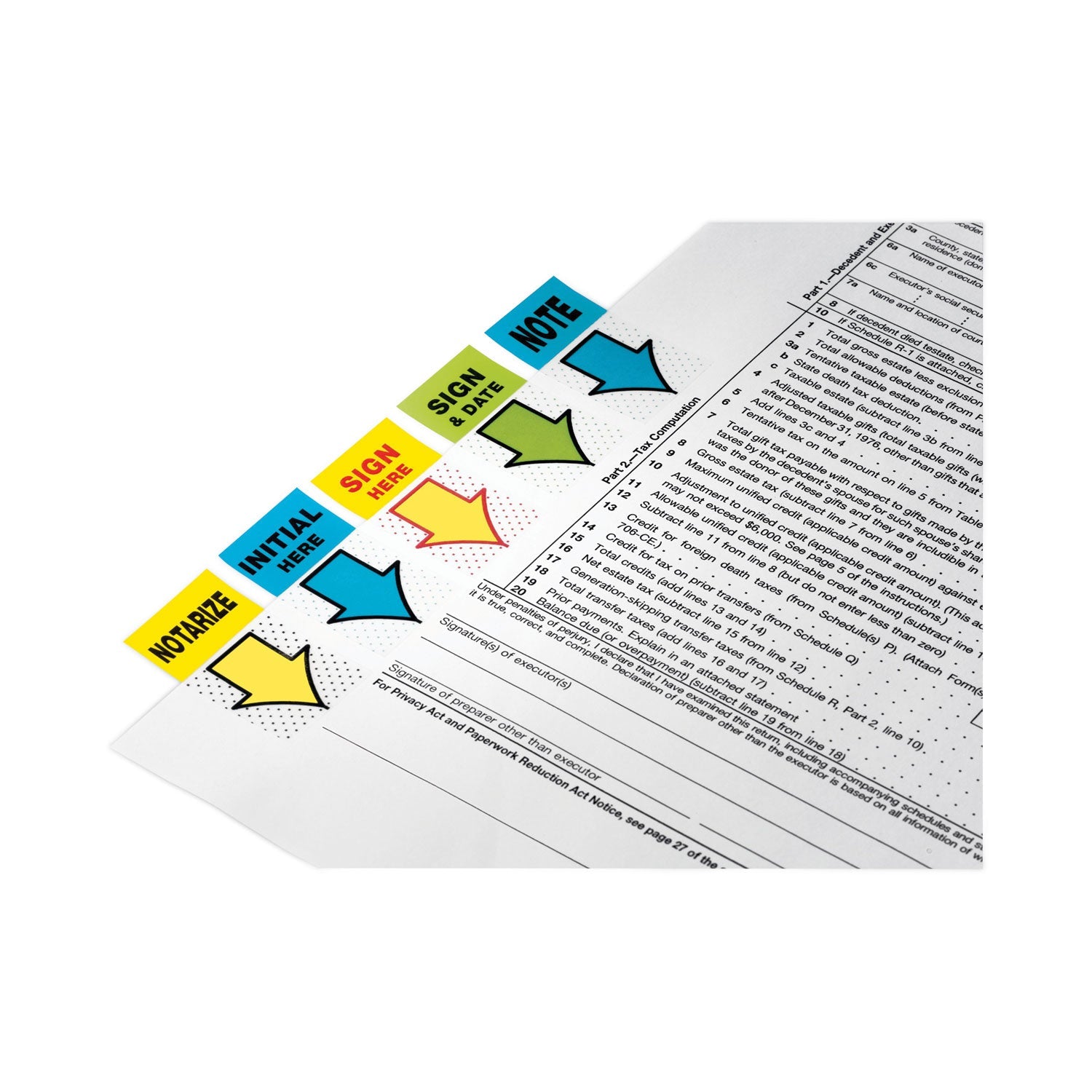 Post-it® Flags Arrow Message 1" Page Flags, "Sign and Date", Green, 50 Flags/Dispenser, 2 Dispensers/Pack