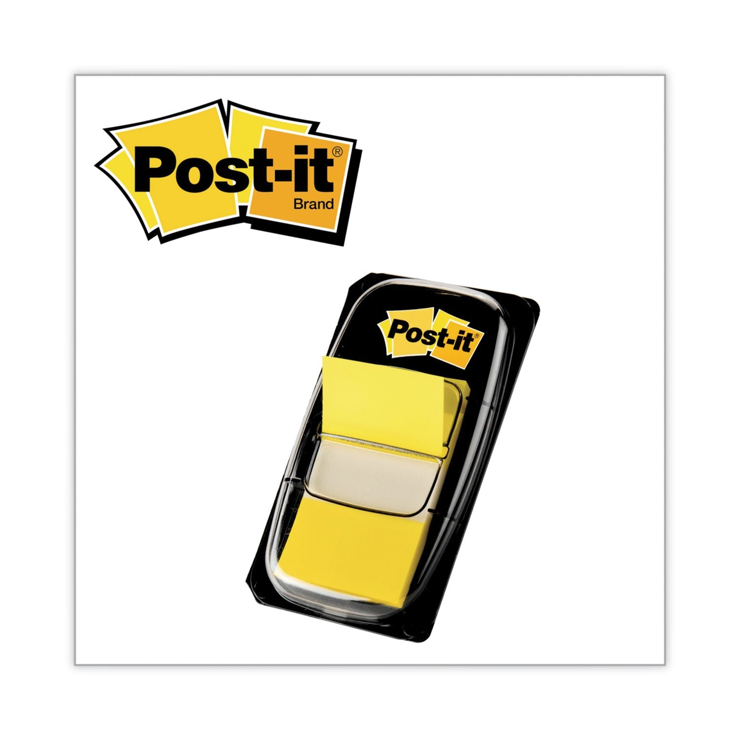 Post-it® Flags Marking Page Flags in Dispensers, Yellow, 50 Flags/Dispenser, 12 Dispensers/Box