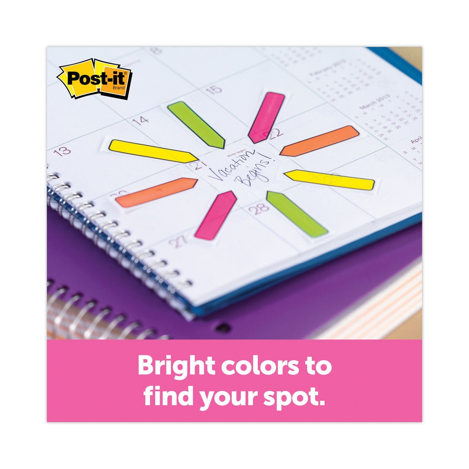 Post-it® Flags Arrow Message 0.5" Page Flags w/Dispensers, "Sign Here", Asst Primary, 30 Flags Dispenser, 4 Dispensers/Pack