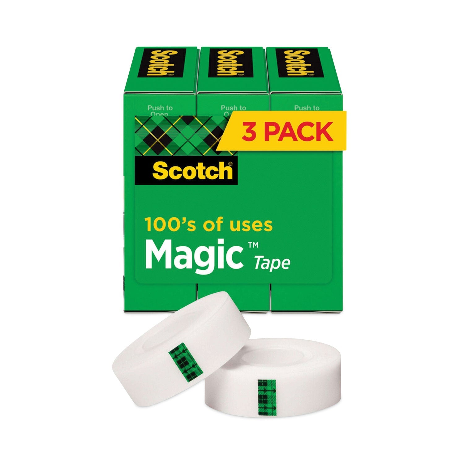 Scotch® Magic Tape Refill, 1" Core, 0.75" X 83.33 Ft, Clear, 3/pack