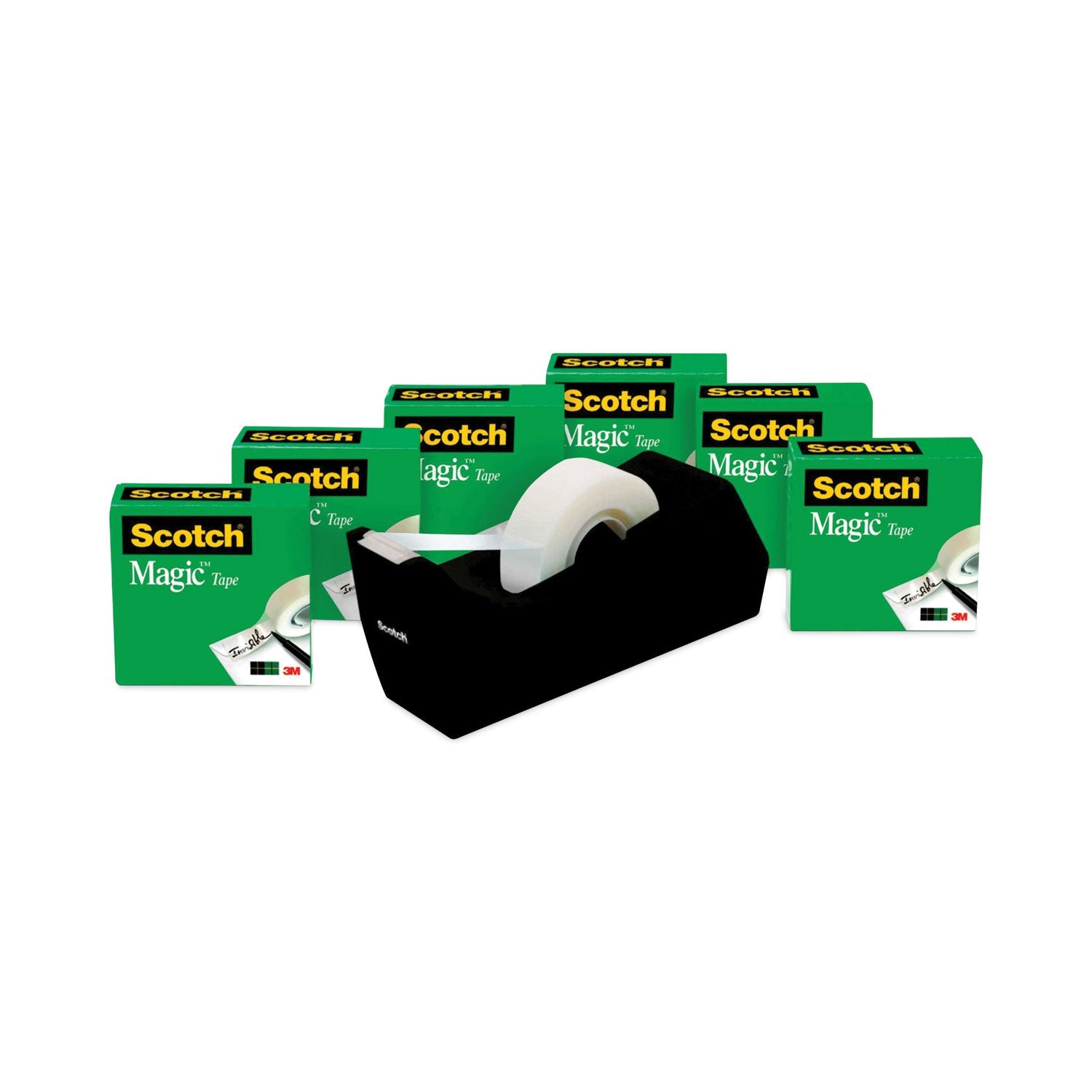 Scotch® Magic Tape Desktop Dispenser Value Pack, 1" Core, 0.75" X 83.33 Ft, Clear, 6/pack