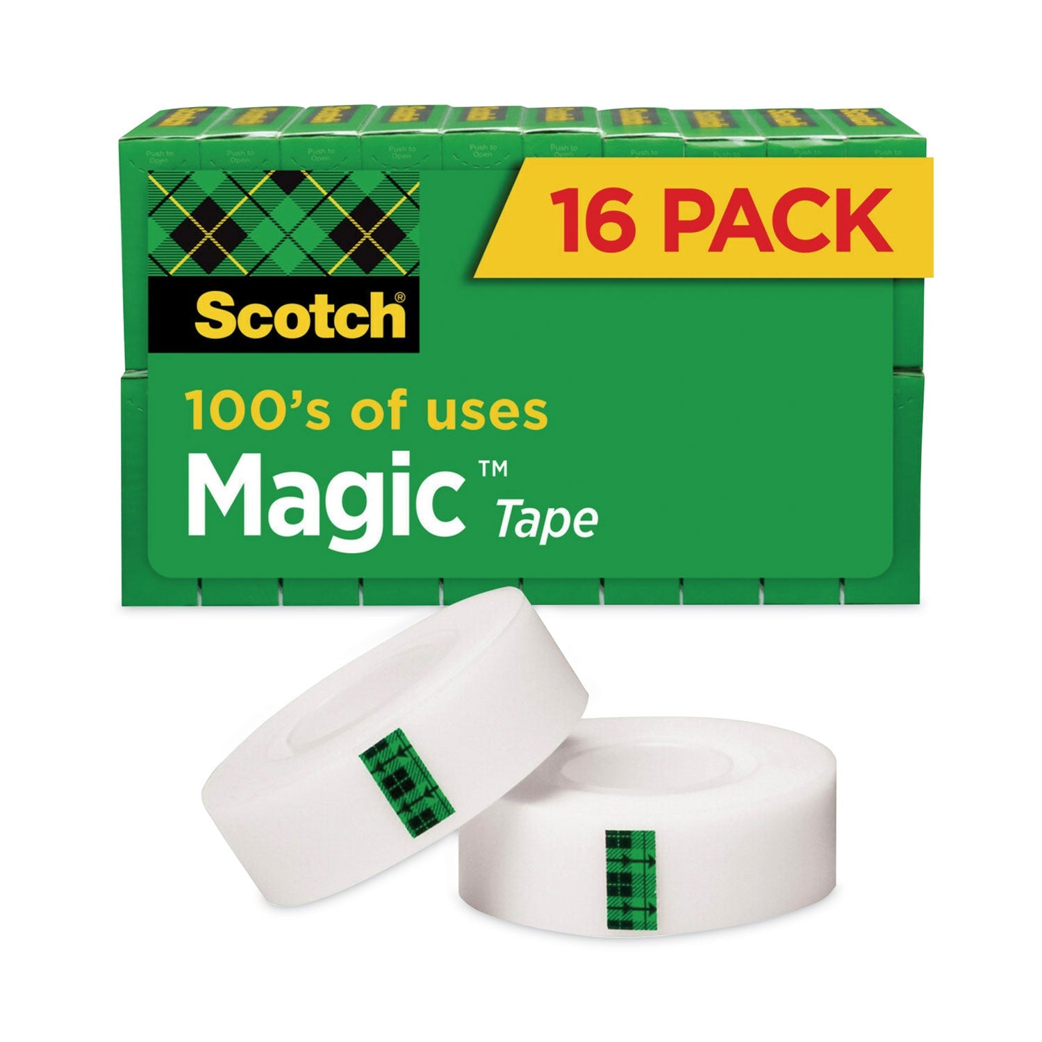 Scotch® Magic Tape Value Pack, 1" Core, 0.75" X 83.33 Ft, Clear, 16/pack