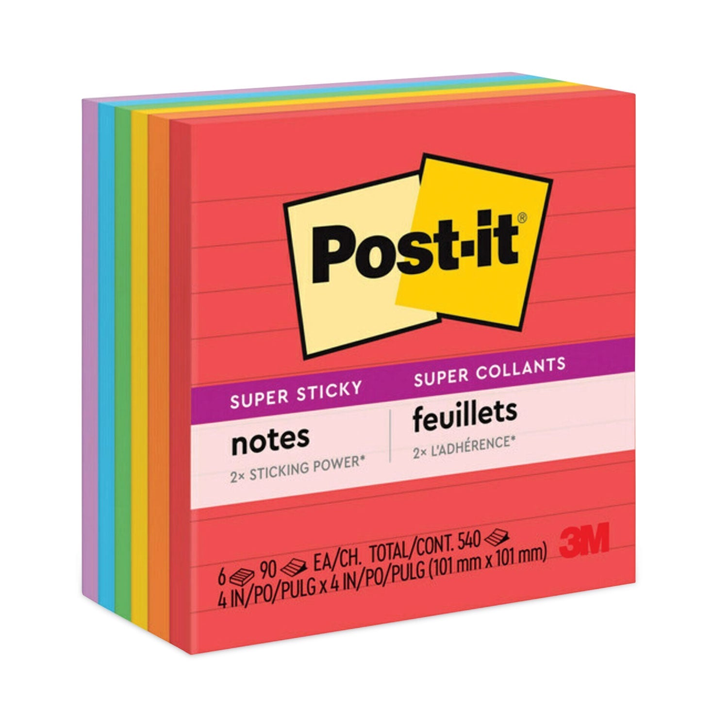 Super Sticky Notes | Ruled | 6-Pack