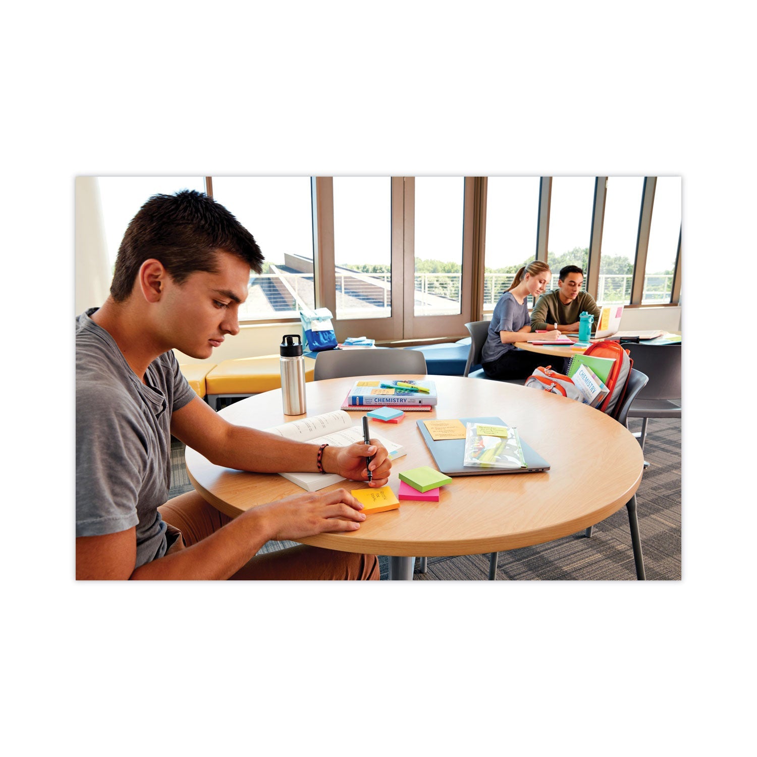 Post-it® Notes Super Sticky Pads in Energy Boost Collection Colors, Cabinet Pack, 3" x 3", 70 Sheets/Pad, 24 Pads/Pack