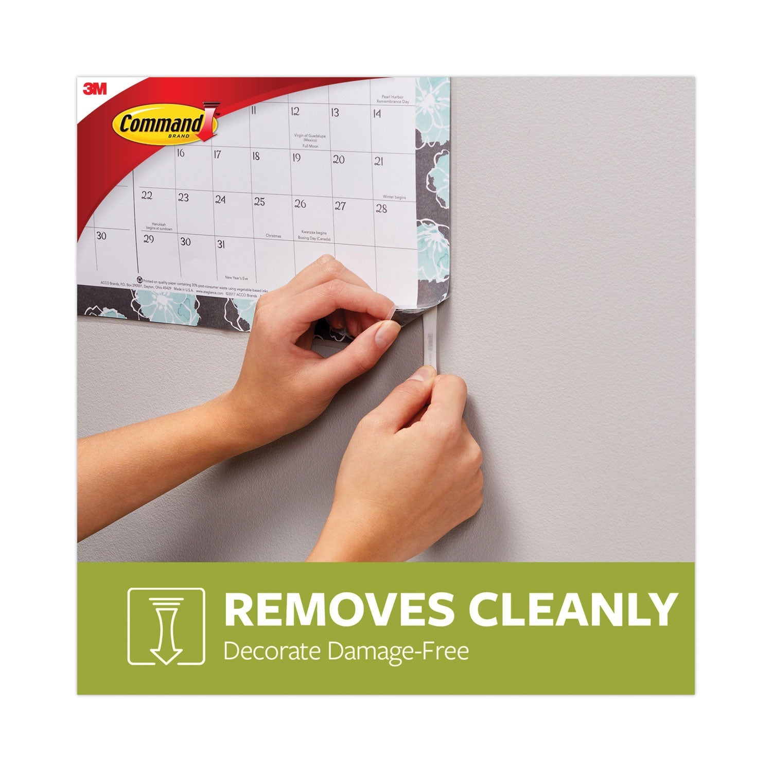 Command™ Poster Strips Value Pack, Removable, Holds Up To 1 Lb, 0.63 X 1.75, White, 48/pack