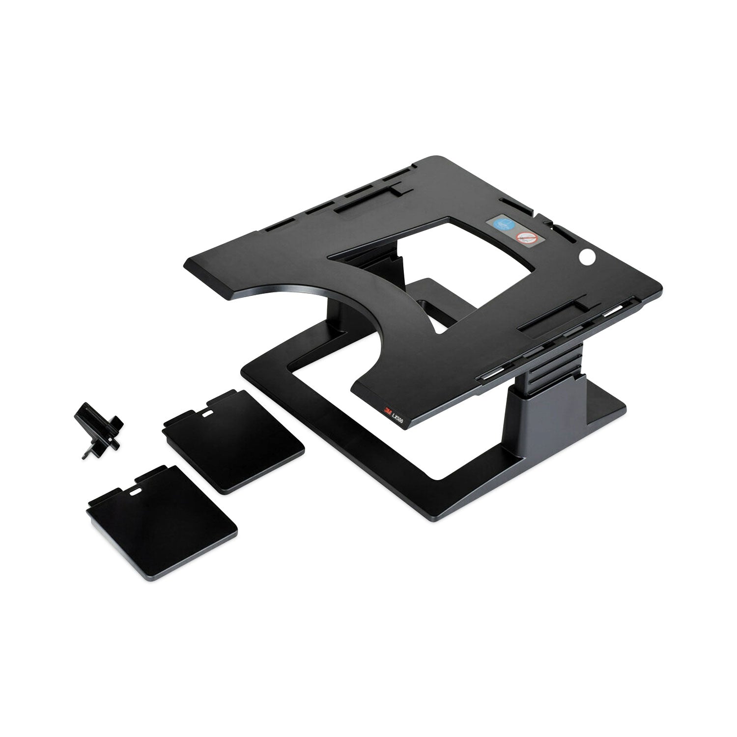 3M™ Adjustable Notebook Riser, 13" X 13" X 4" To 6", Black, Supports 20 Lbs