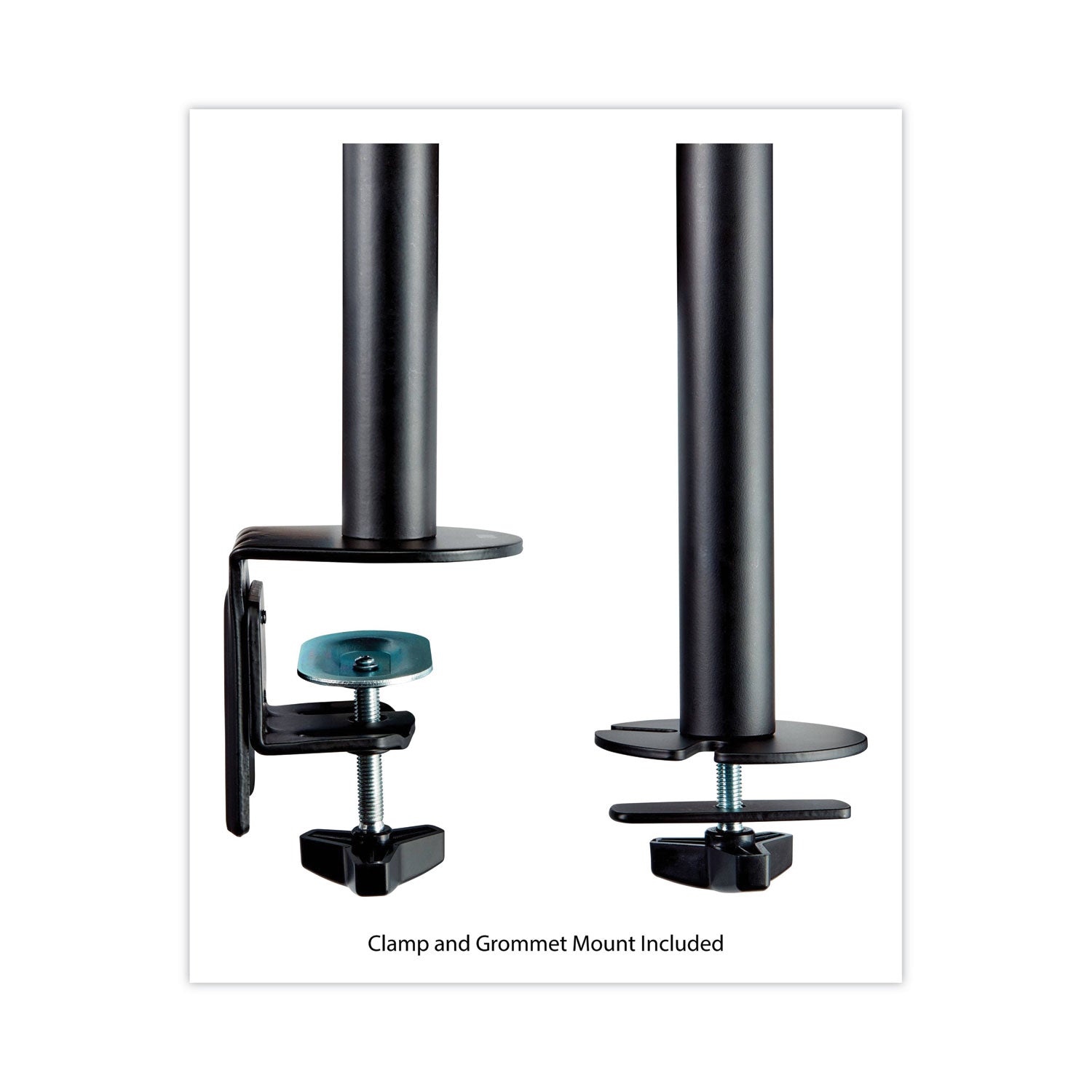 3M™ Dual Monitor Mount, For 27" Monitors, 360 Degree Rotation, +45 Degree/-45 Degree Tilt, 90 Degree Pan, Black, Supports 20 Lb