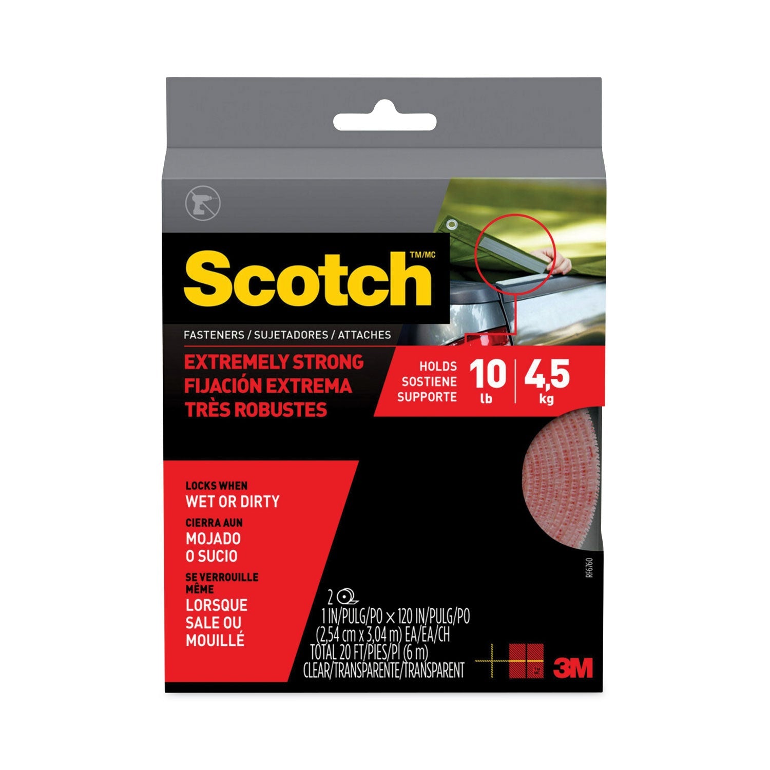 Scotch Extreme Fasteners | 1" x 10 Ft Clear