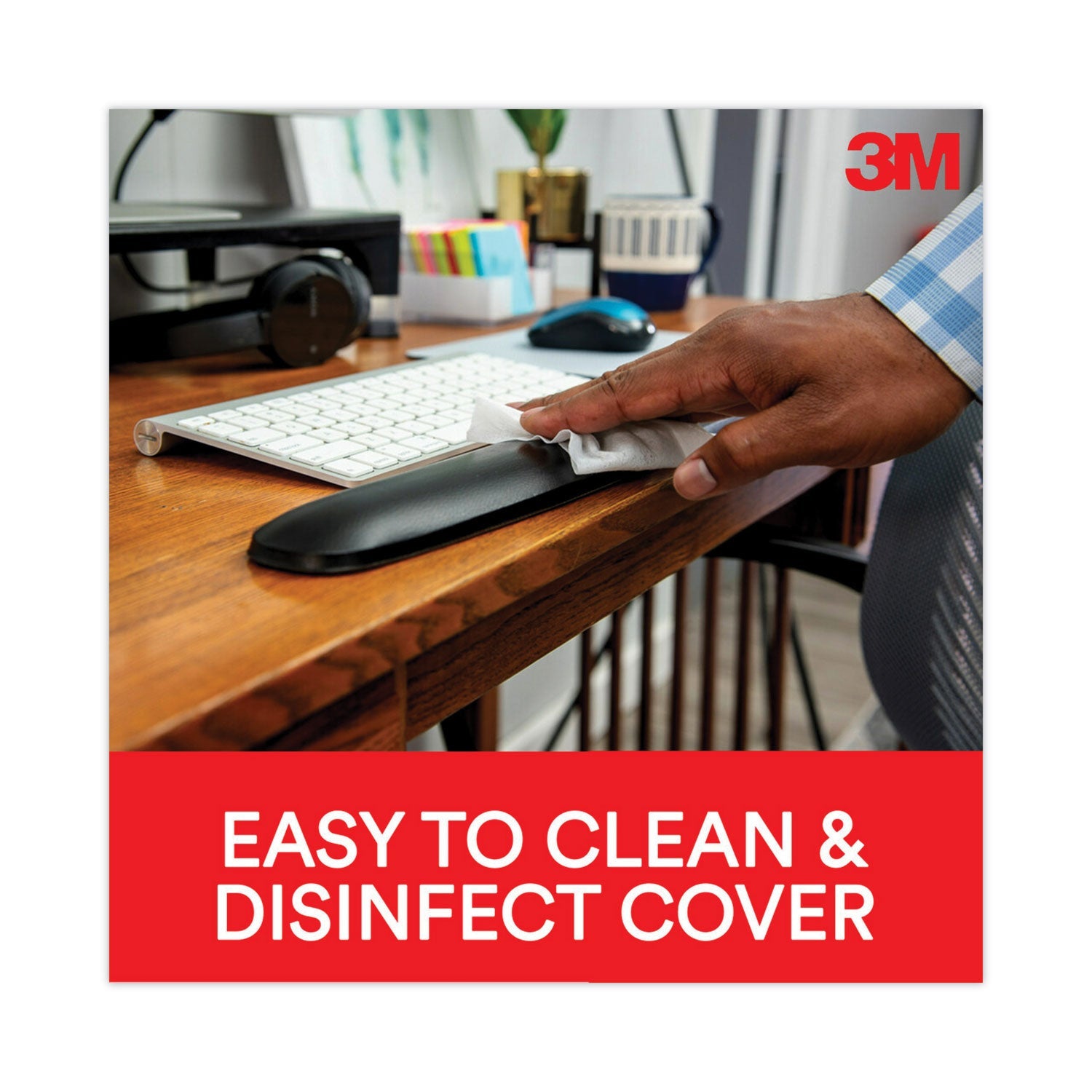3M™ Antimicrobial Gel Compact Keyboard Wrist Rest, 18 x 2.75, Black
