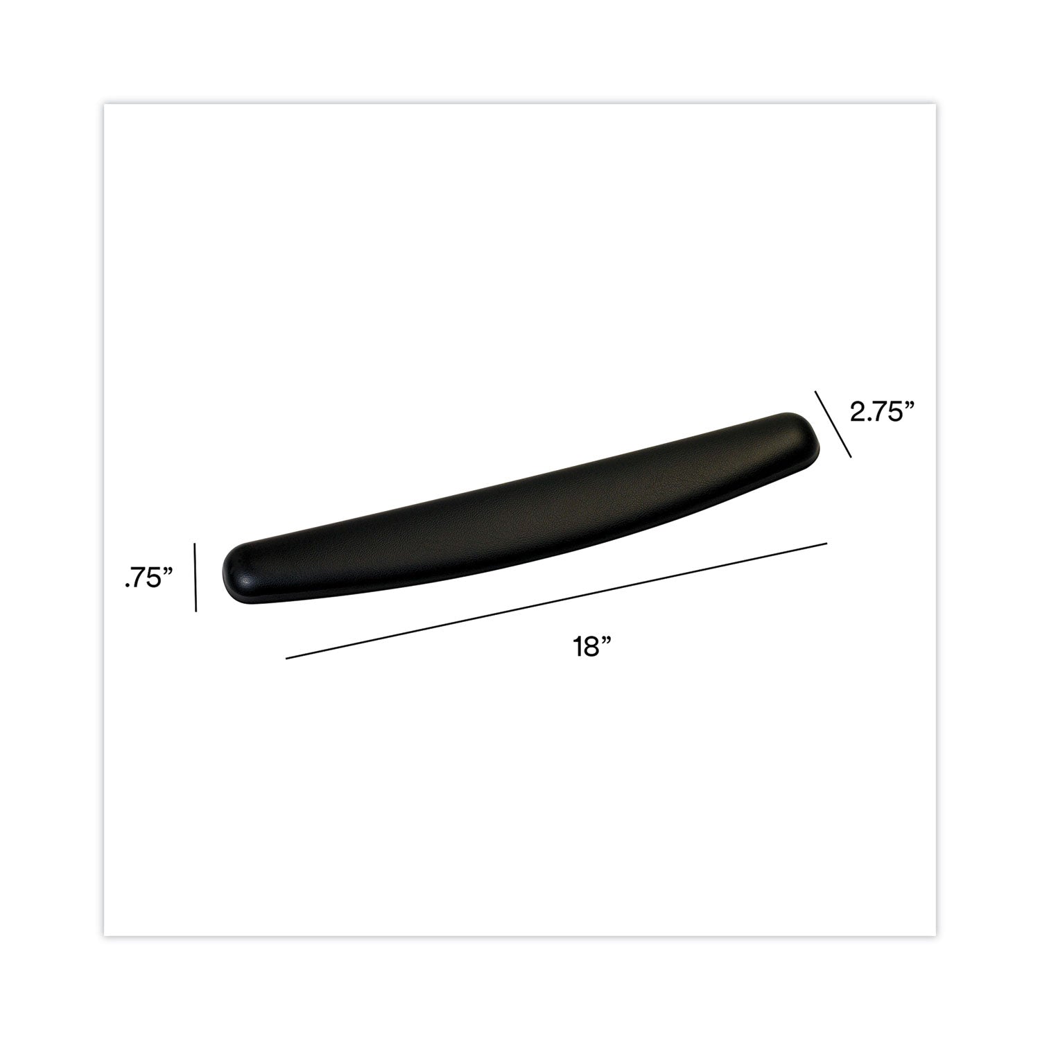 3M™ Antimicrobial Gel Compact Keyboard Wrist Rest, 18 x 2.75, Black
