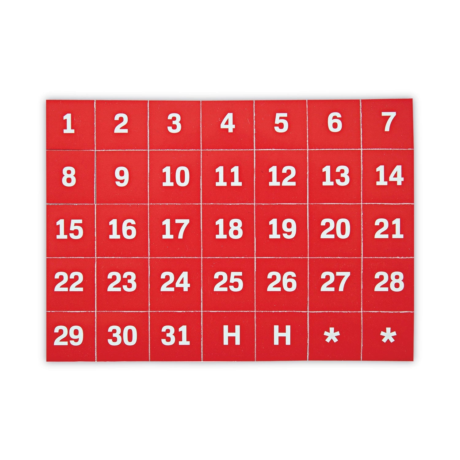 Interchangeable Magnetic Dates | 1", Red/White