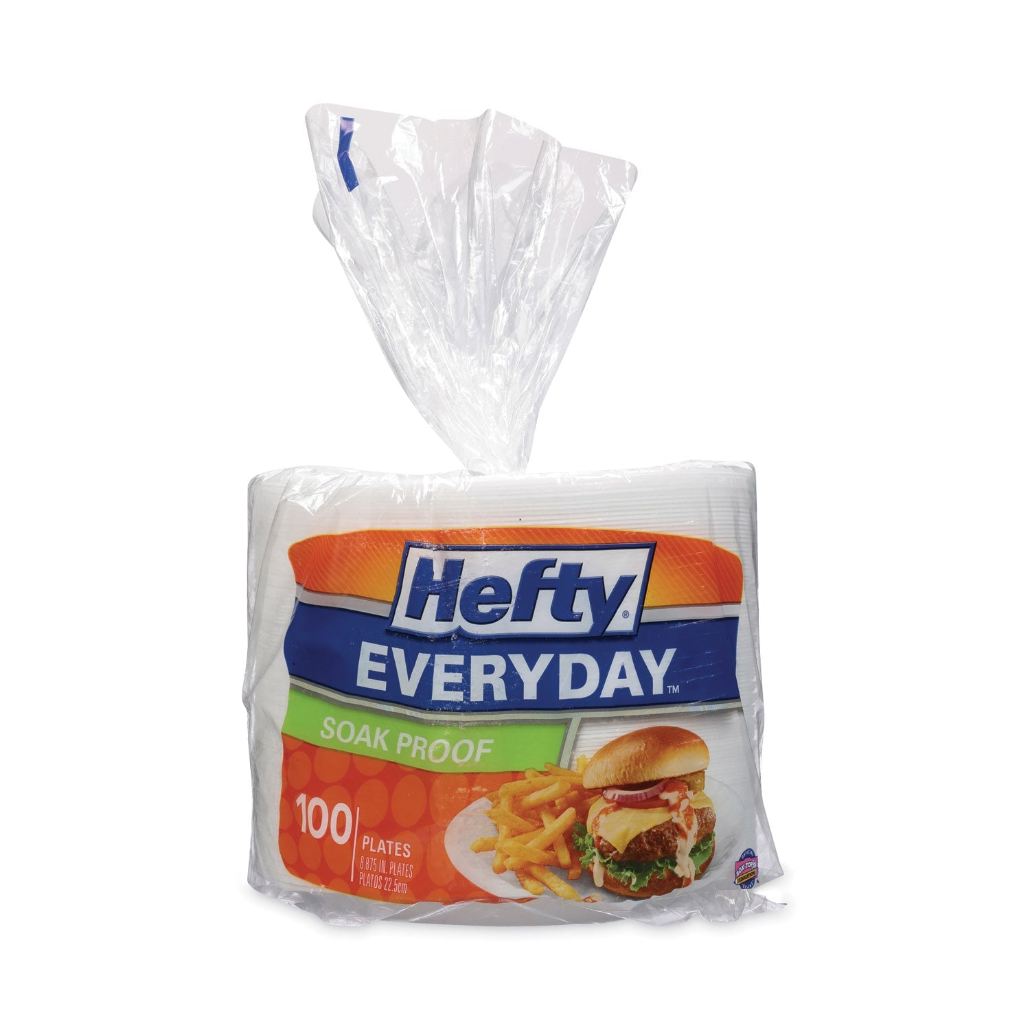 Hefty® Soak Proof Tableware, Plate, Foam, 8.88" dia, White, 100/Pack