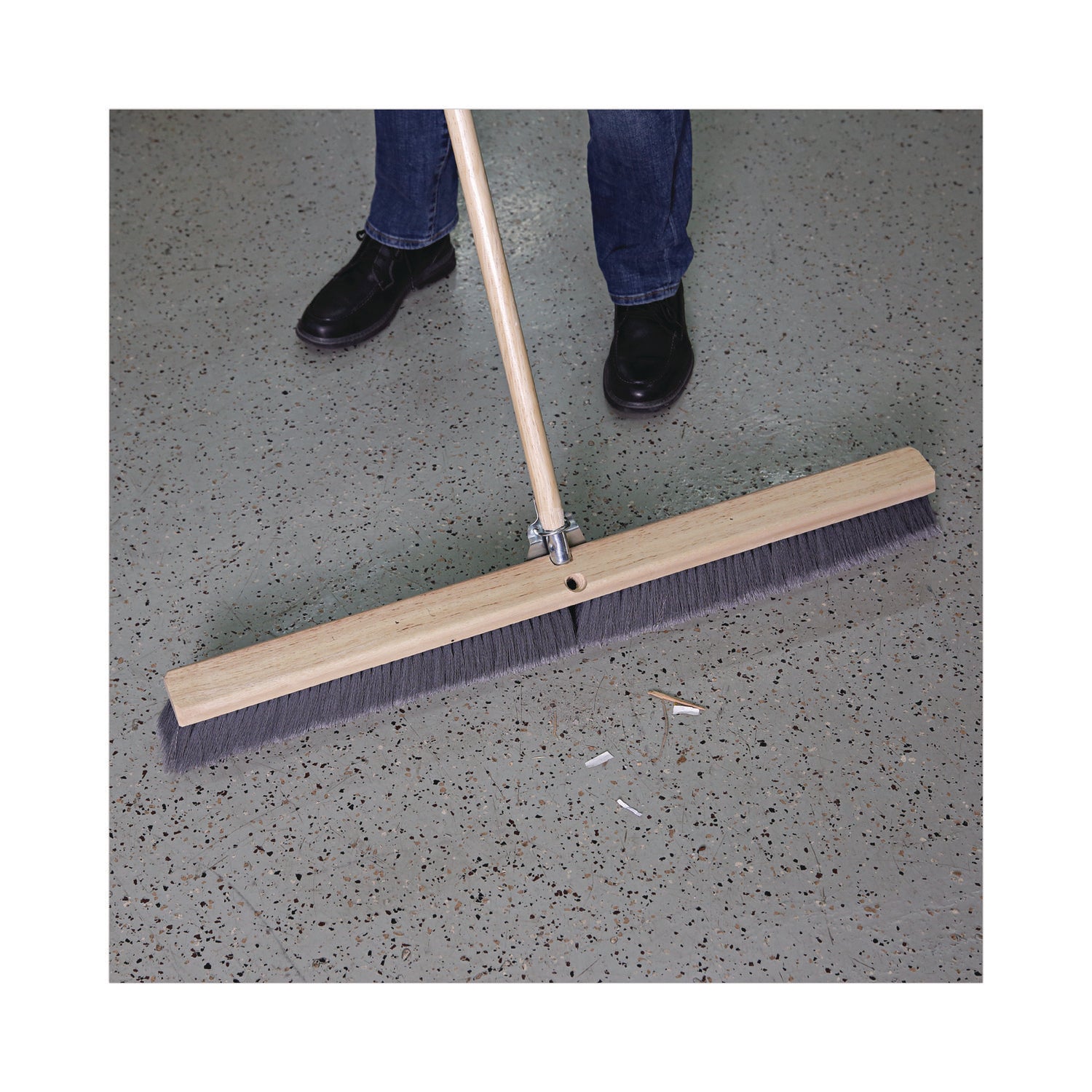 Boardwalk® Floor Brush Head, 3" Gray Flagged Polypropylene Bristles, 36" Brush