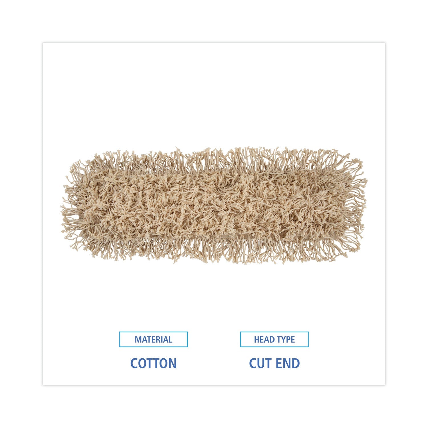 Boardwalk® Industrial Dust Mop Head, Hygrade Cotton, 24w X 5d, White