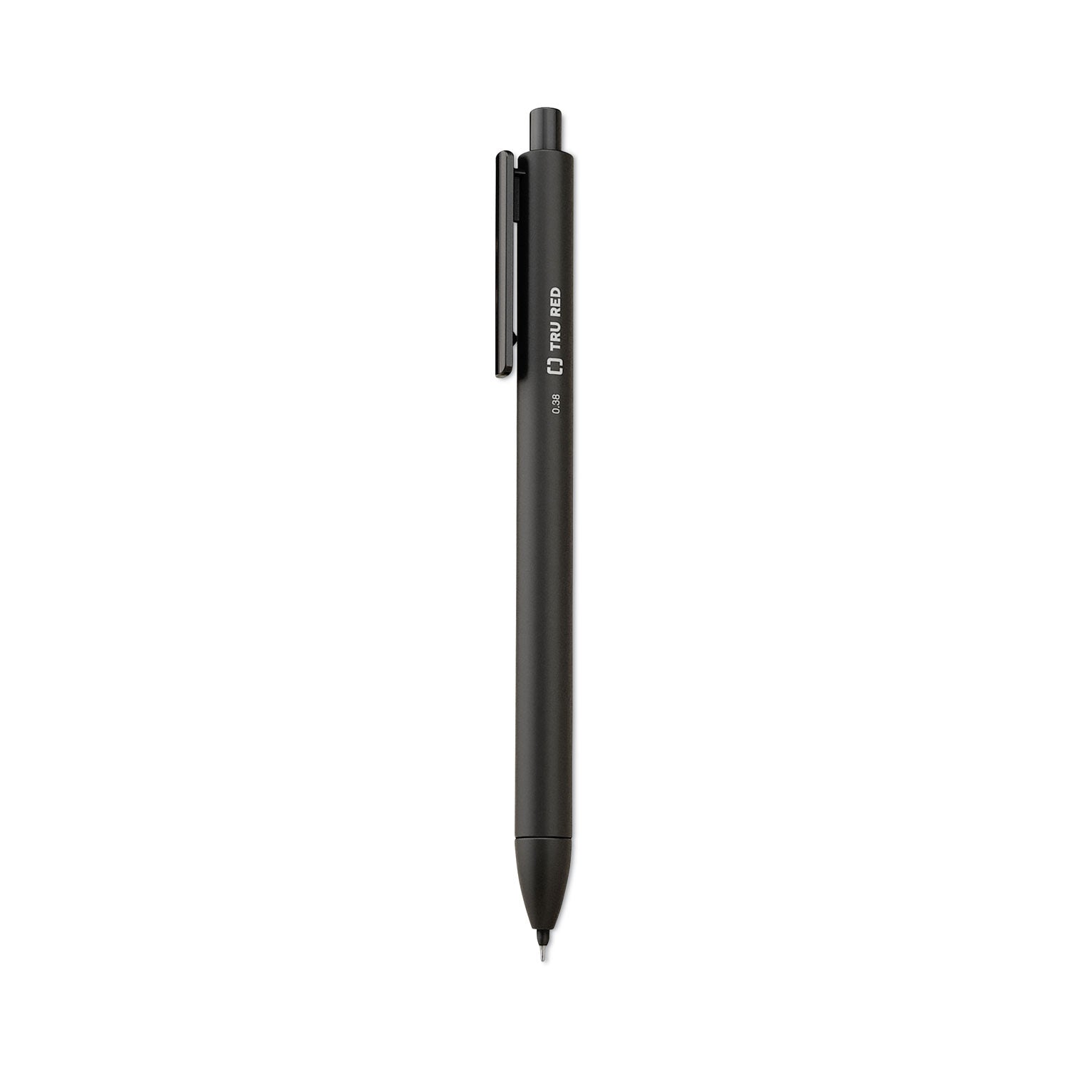 TRU RED™ Quick Dry Gel Pen, Retractable, Extra-Fine 0.38 Mm, Black Ink, Black Barrel, 5/pack
