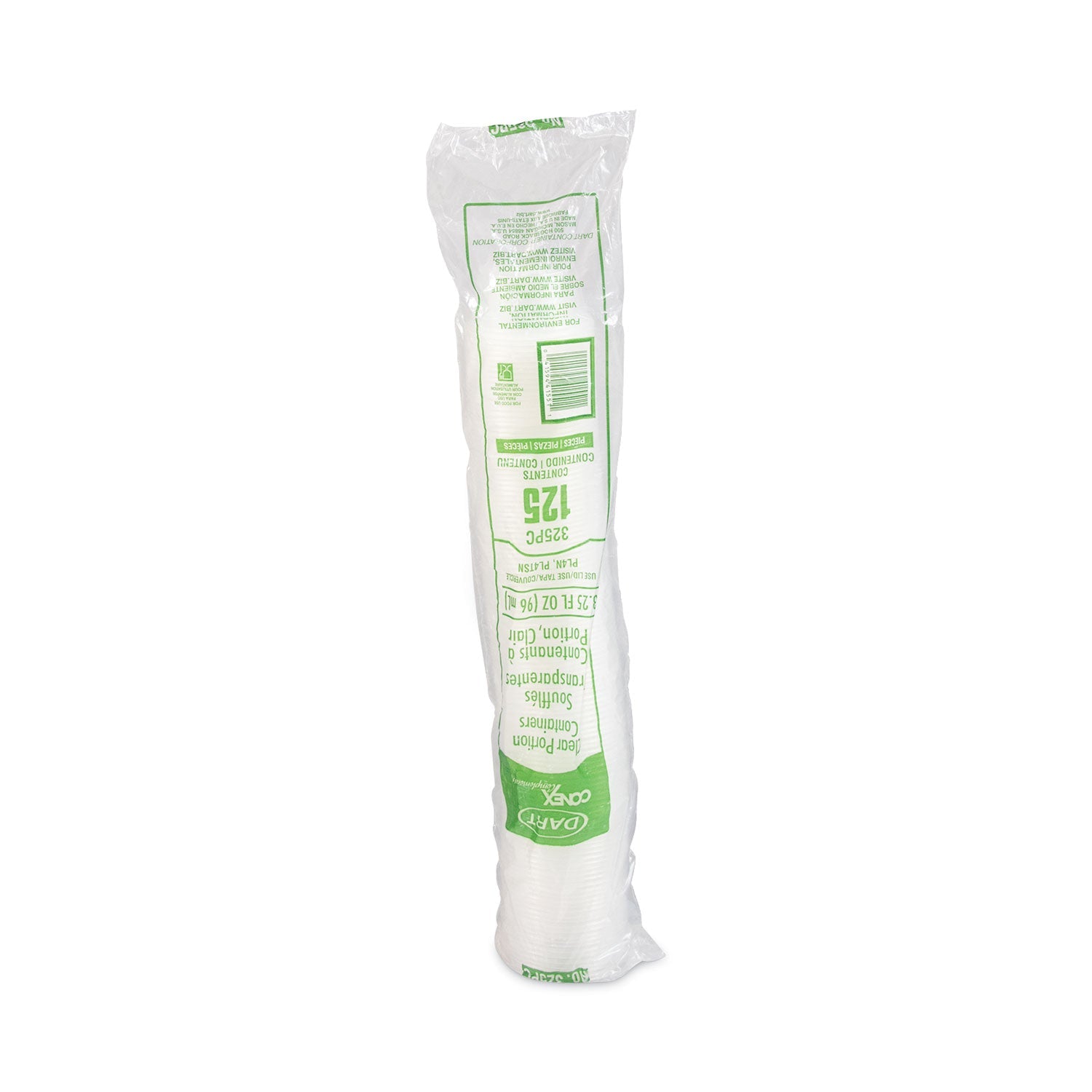Dart® Conex Complements Portion/Medicine Cups, 3.25 oz, Plastic, Clear, 125/Bag, 20 Bags/Carton