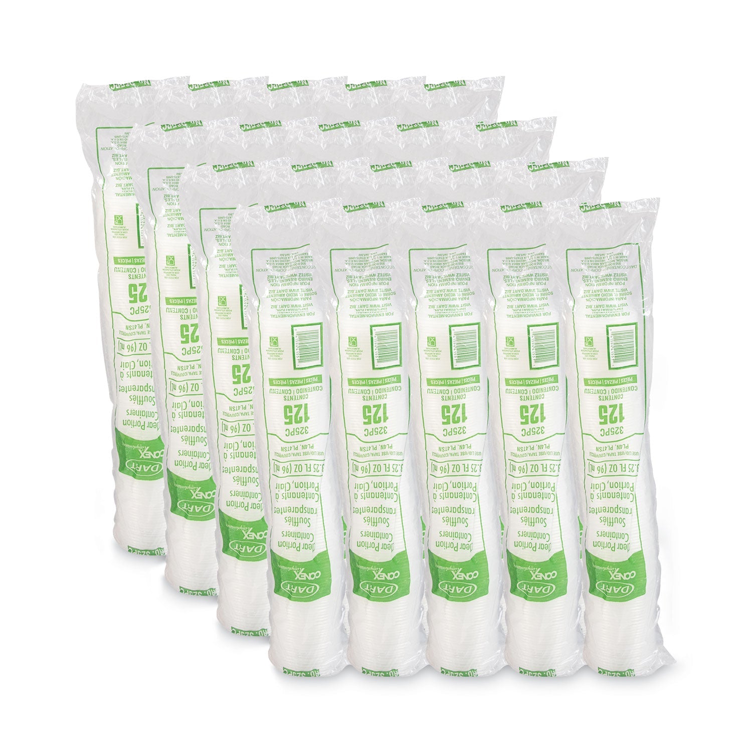 Dart® Conex Complements Portion/Medicine Cups, 3.25 oz, Plastic, Clear, 125/Bag, 20 Bags/Carton