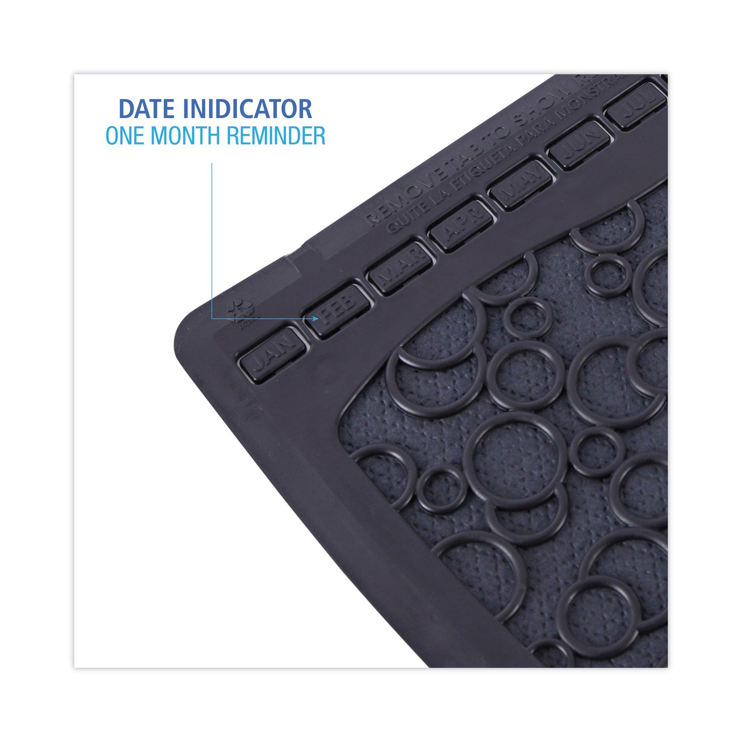 Boardwalk® Disposable Urinal Floor Mat 2.0, Slip-Resistant Rubber, 17.5 x 20, Black, 6/Carton