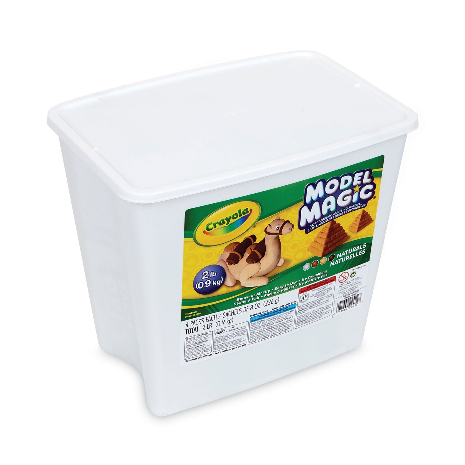 Crayola® Model Magic Modeling Compound, 8 Oz Packs, 4 Packs, Assorted Natural Colors, 2 Lbs