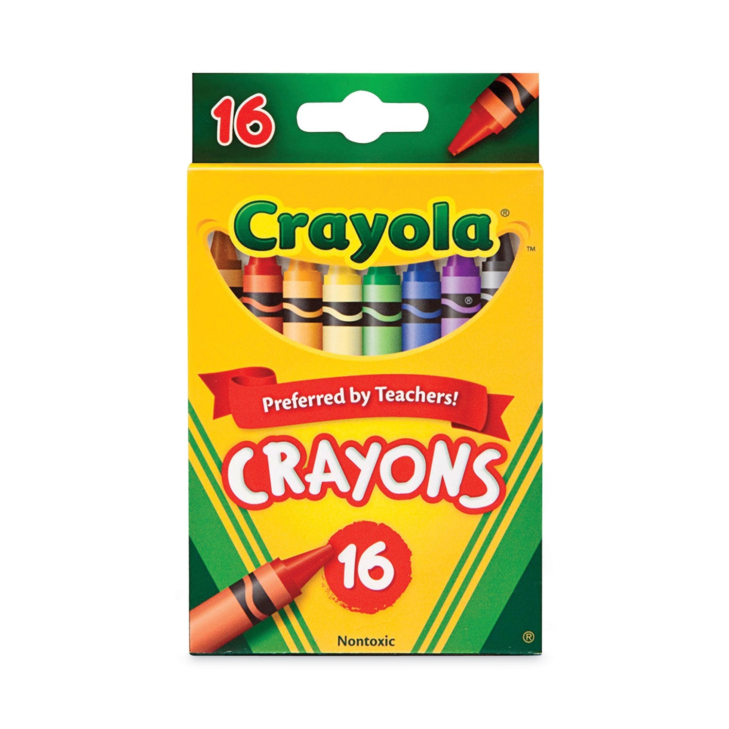 Crayola® Classic Color Crayons, Peggable Retail Pack, 16 Colors/pack