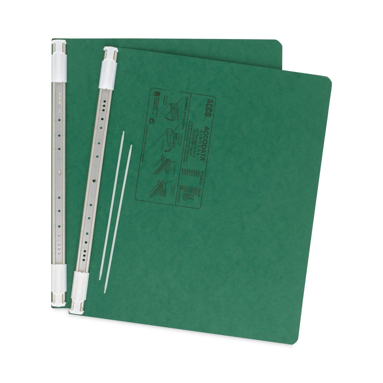 ACCO Presstex Covers With Storage Hooks, 2 Posts, 6" Capacity, 14.88 X 11, Dark Green