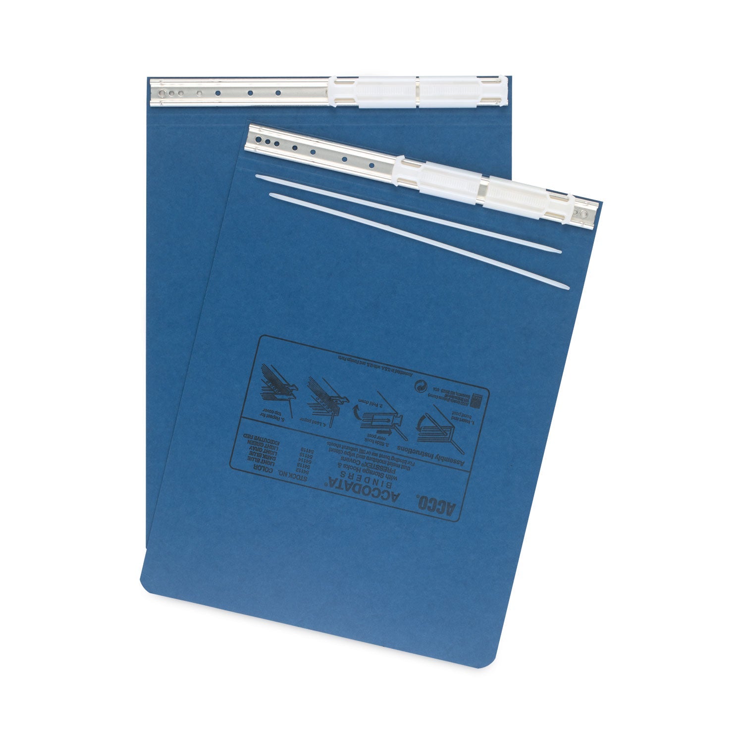 ACCO Presstex Covers With Storage Hooks, 2 Posts, 6" Capacity, 9.5 X 11, Light Blue