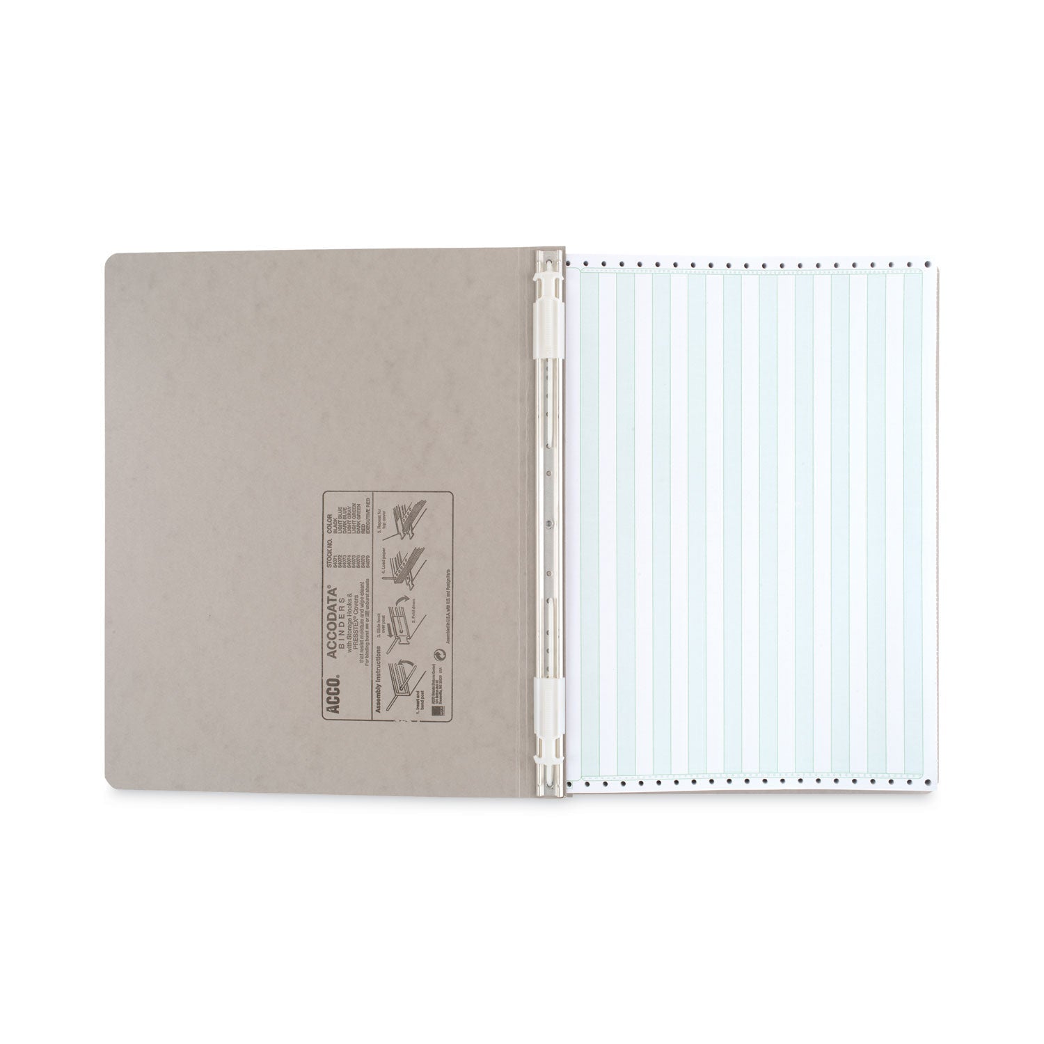 ACCO Presstex Covers With Storage Hooks, 2 Posts, 6" Capacity, 14.88 X 11, Light Gray