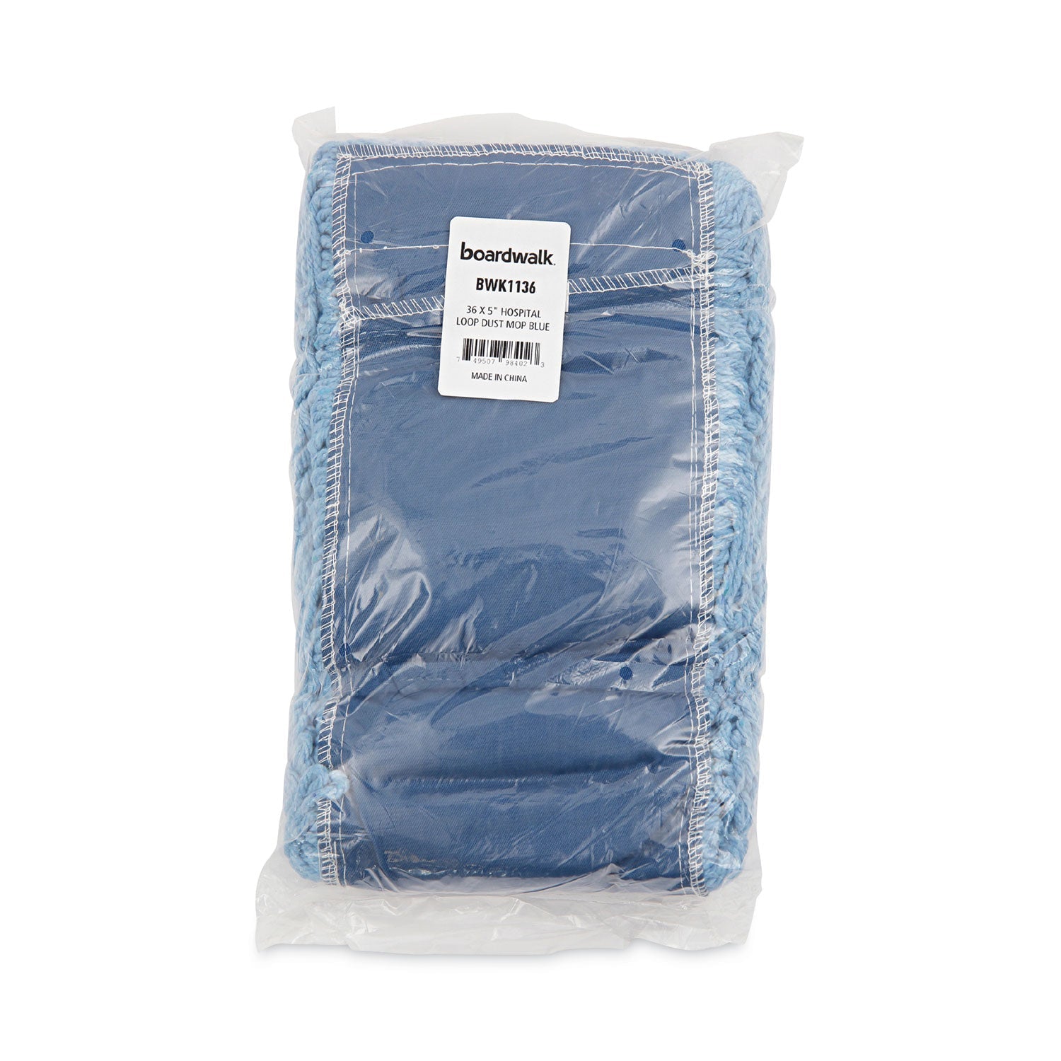 Boardwalk® Dust Mop Head, Cotton/synthetic Blend, 36 X 5, Looped-End, Blue