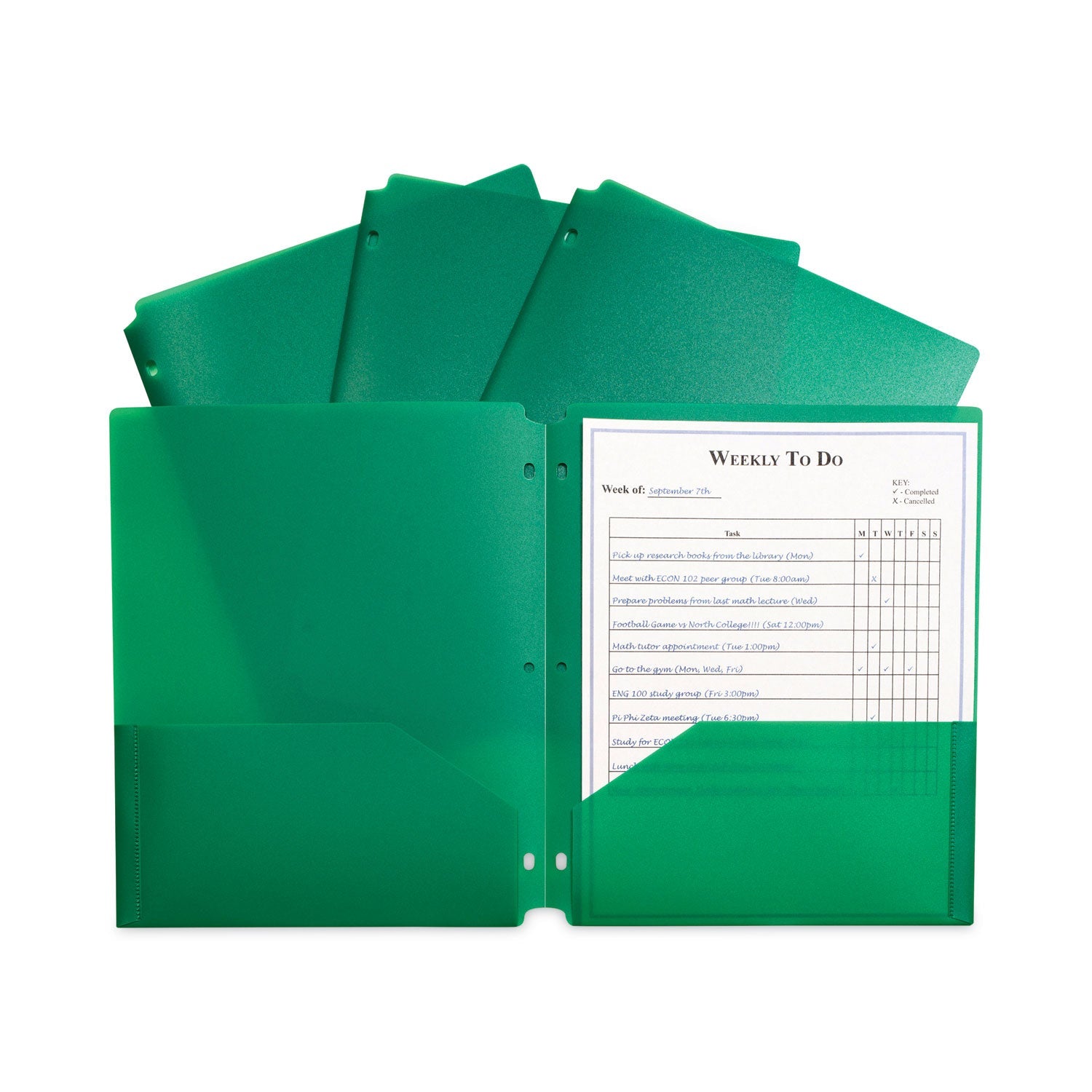 Two-Pocket Heavyweight Poly Folder | Green, 25/Box