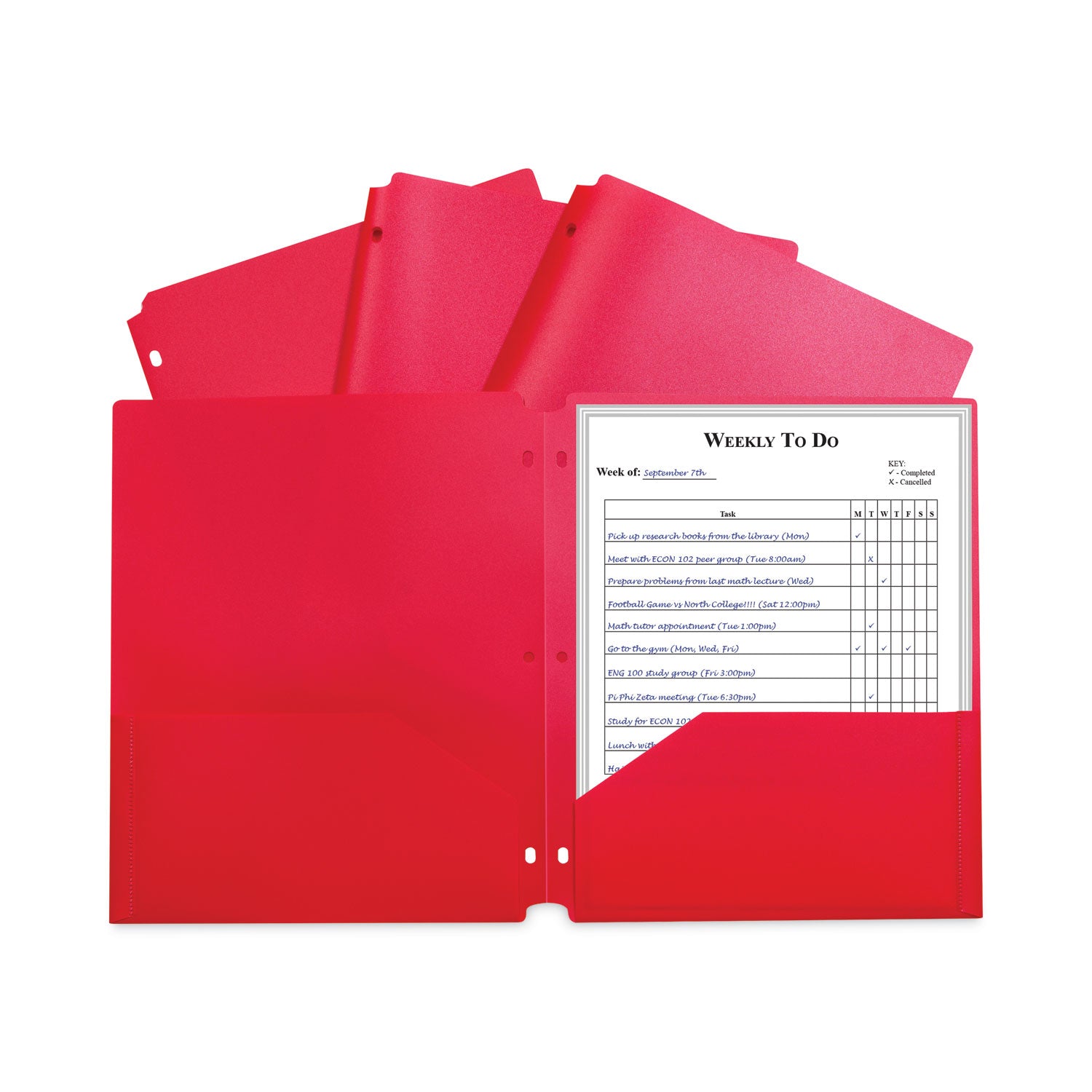 Two-Pocket Heavyweight Poly Folder | Red, 25/Box