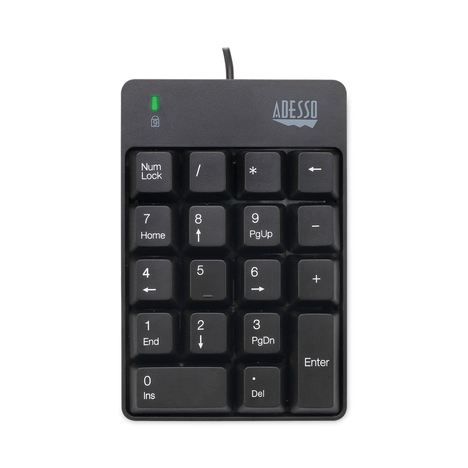Adesso Spill-Resistant 18-Key Numeric Keypad, Black