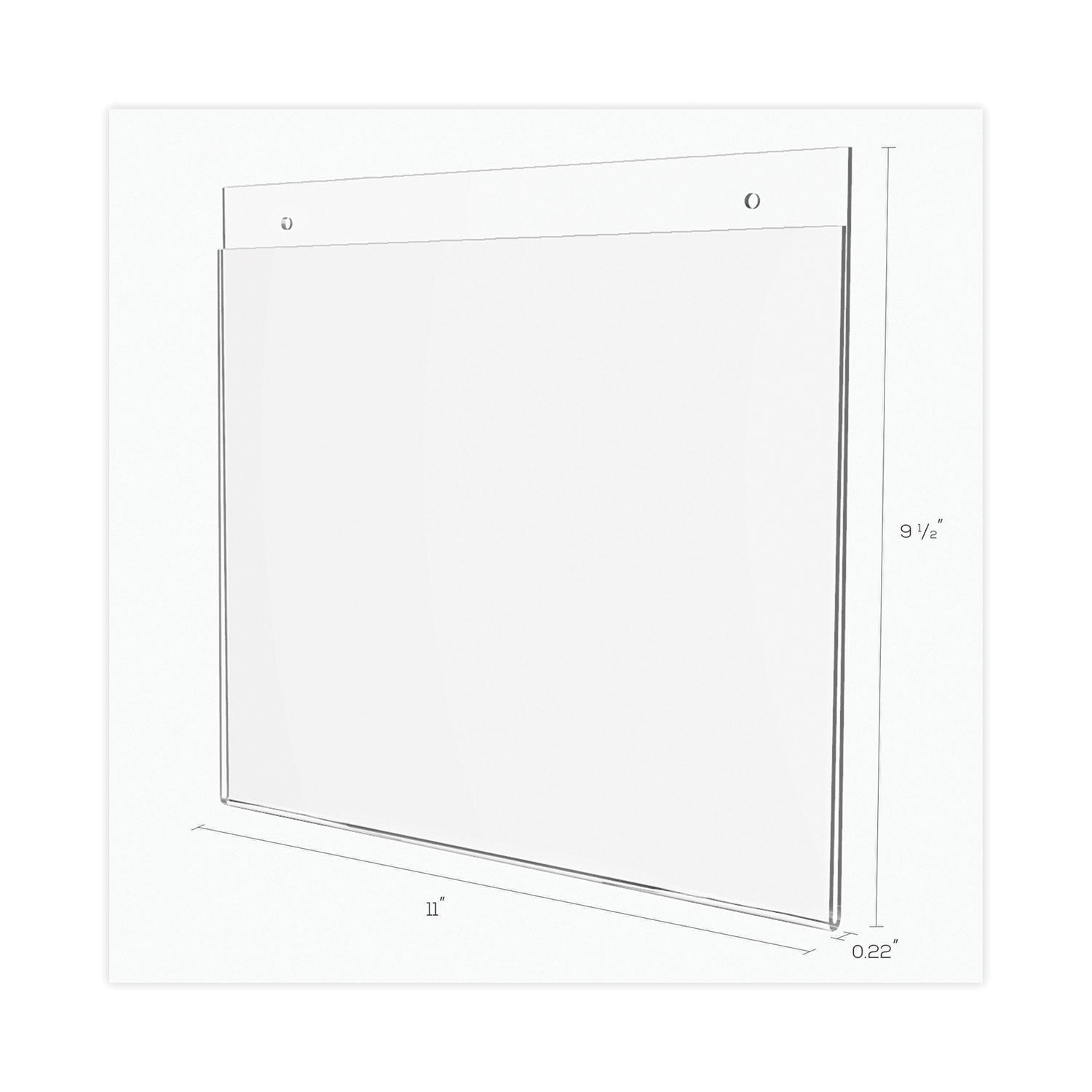 deflecto® Classic Image Wall-Mount Sign Holder, Landscape, 11 x 8.5, Clear