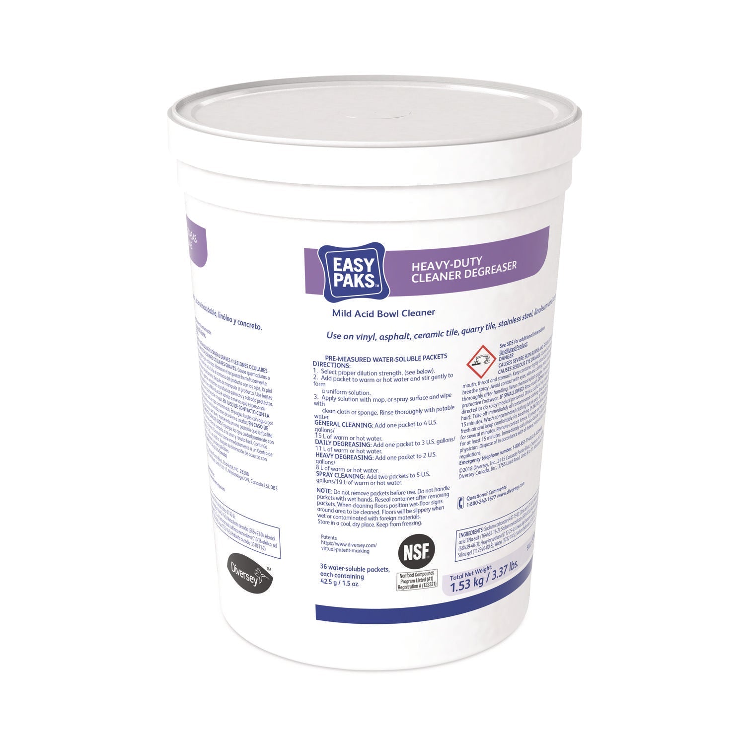 Easy Paks® Heavy-Duty Cleaner/degreaser, 1.5 Oz Packet, 36/tub, 2 Tubs/carton