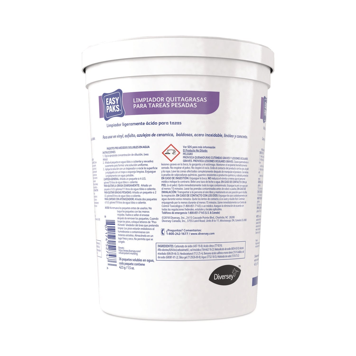 Easy Paks® Heavy-Duty Cleaner/degreaser, 1.5 Oz Packet, 36/tub, 2 Tubs/carton